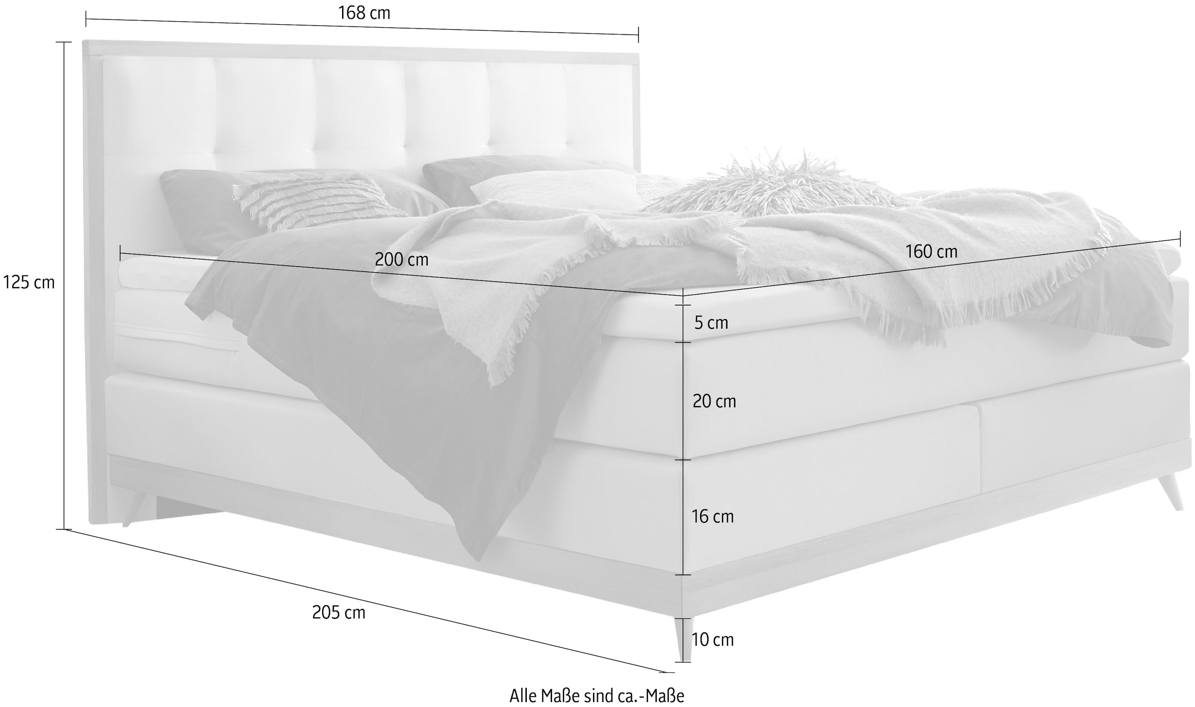 HASENA Boxspringbett Villa, Boxspringbett, edle Polsterteile, Sockel und Kopfteil aus heller Eiche