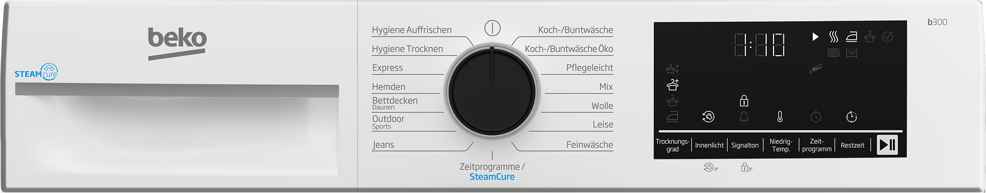 BEKO Wärmepumpentrockner »B3T4224SD« Mit 62 dB trocknet das Gerät leise und schont die Wäsche.