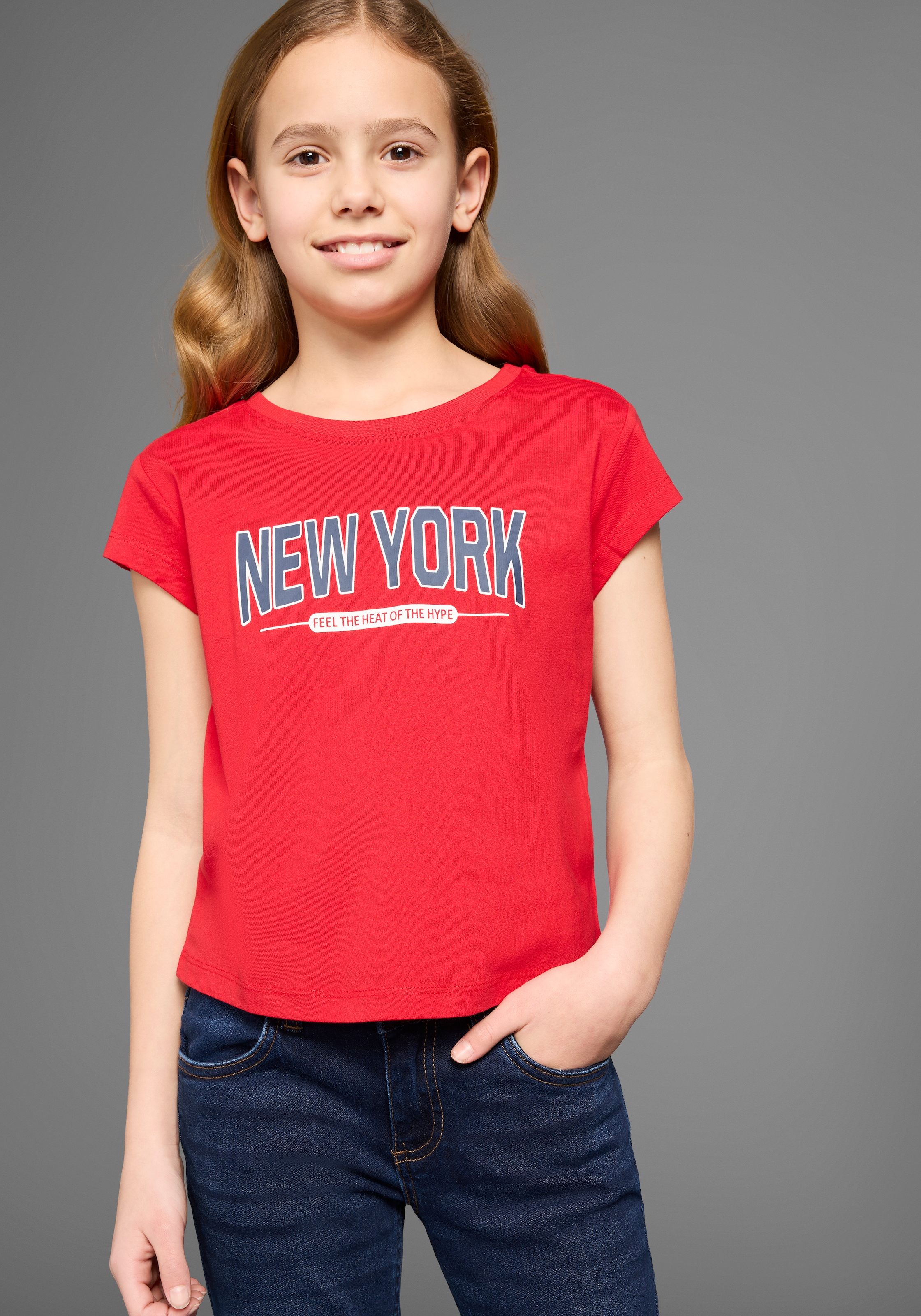 KIDSWORLD T-Shirt »New York - Print«, Kurzarm, gerade Passform, mit stylischem Druck