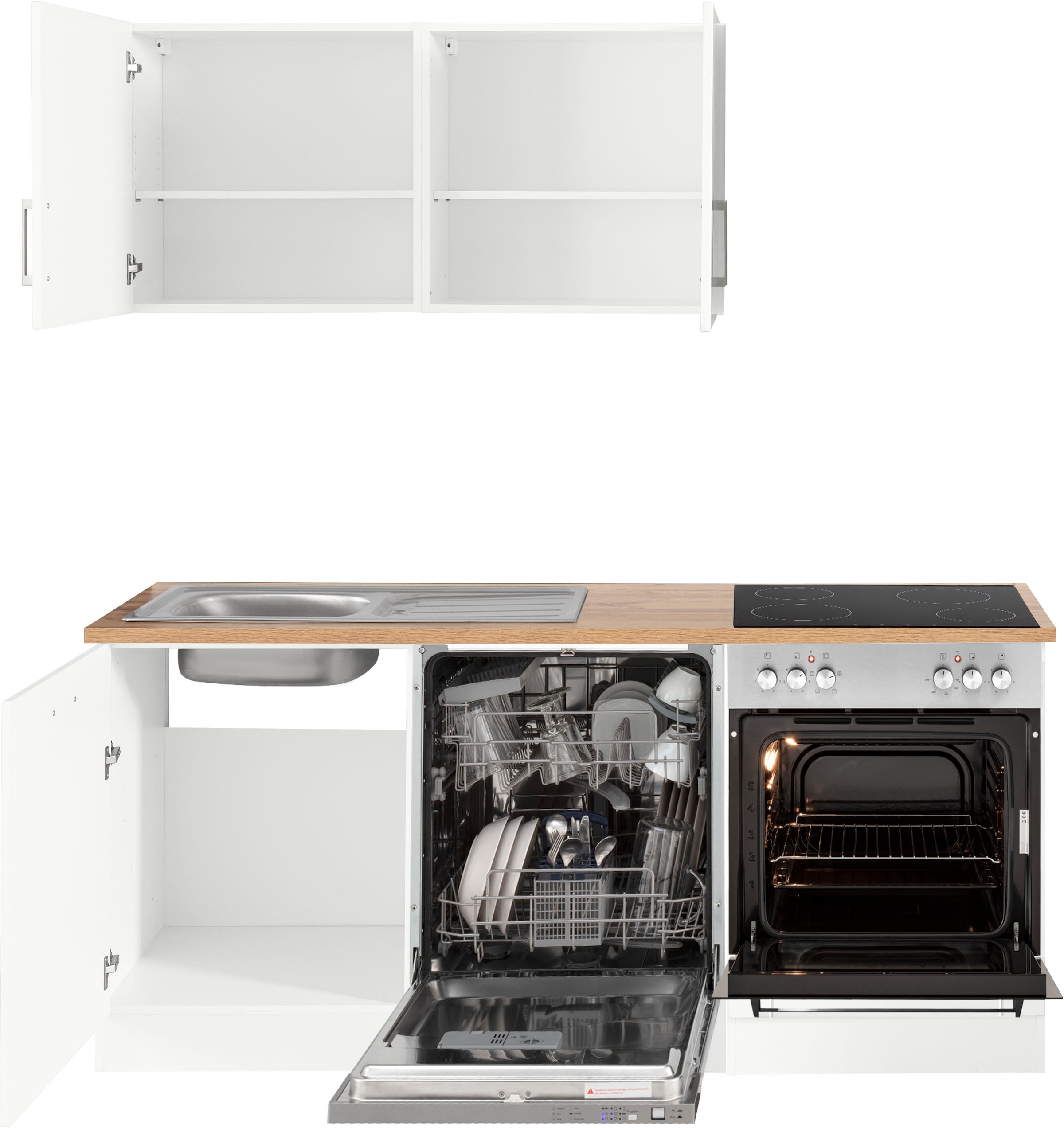 KOCHSTATION Küchenzeile »KS-Tinnum« ohne E-Geräte, Breite 180 cm