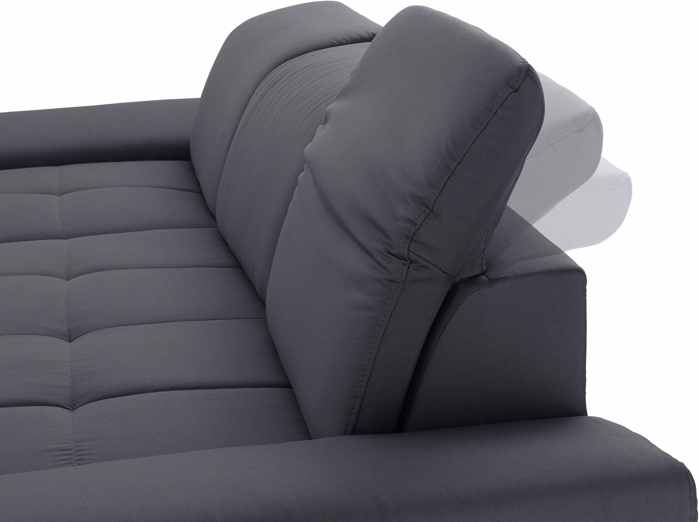 PLACES OF STYLE Ecksofa »Caluna« Inkl.Sitztiefenverstellung, wahlweise mit Kopf- und Armteilverstellung