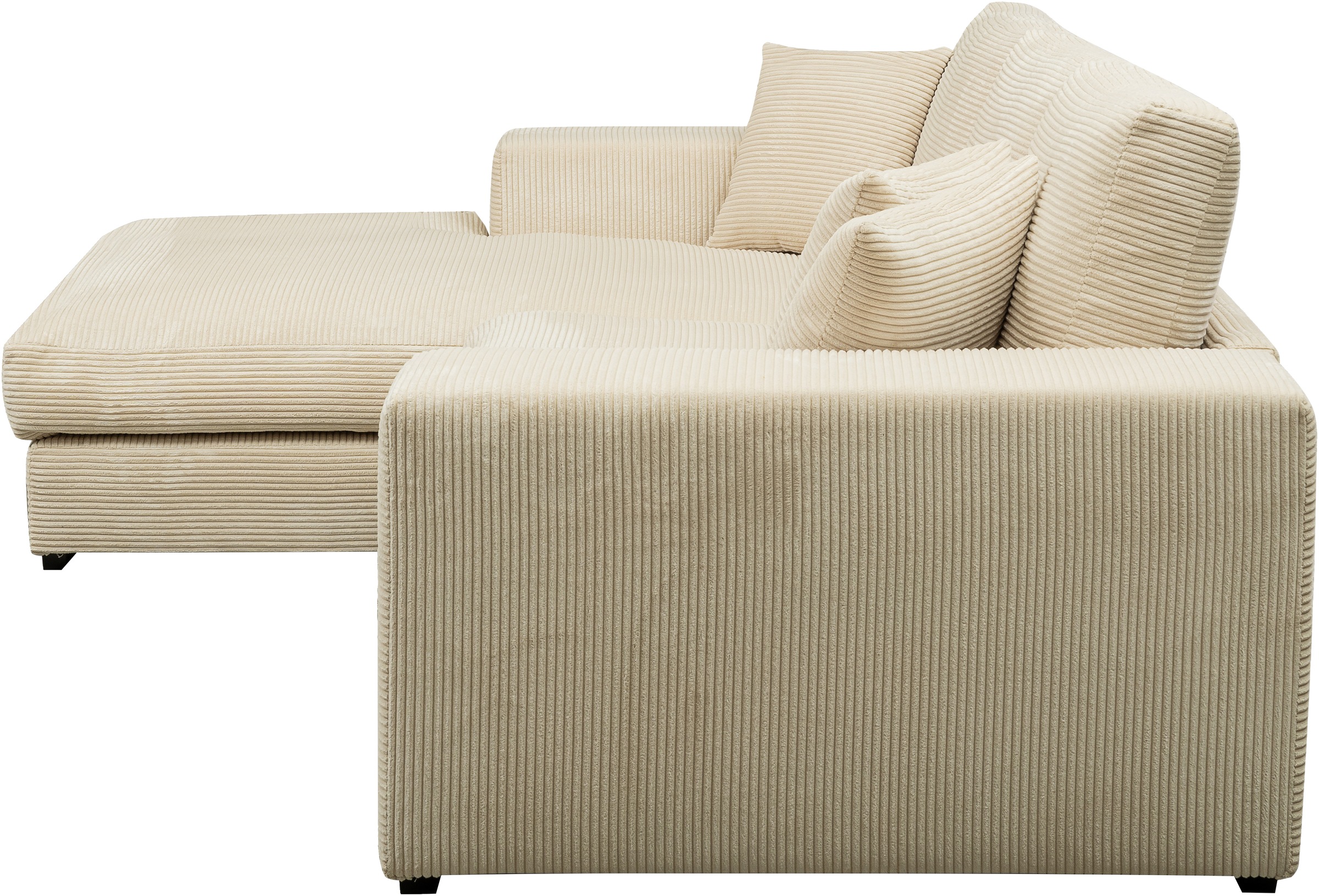 WERK2 Ecksofa »Eden modern und zeitlos, geschmackvolles Sofa, Breite 286cm, L-Form«, Design Ecksofa in Cord mit besonders weichem Sitzkomfort