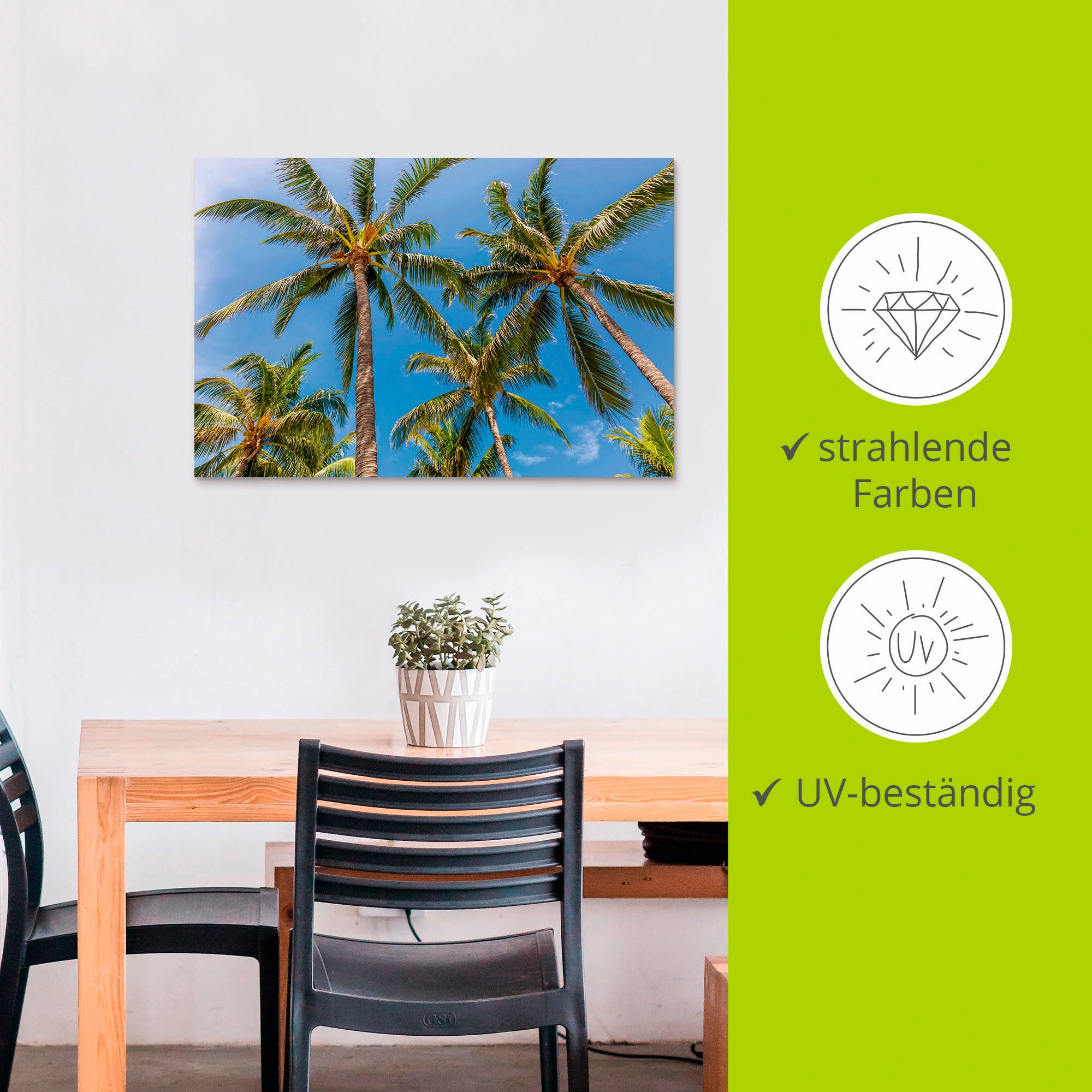 Artland Wandbild »Palmen am Strand«, Strandbilder, (1 St.), als Alubild, Outdoorbild in verschied. Größen