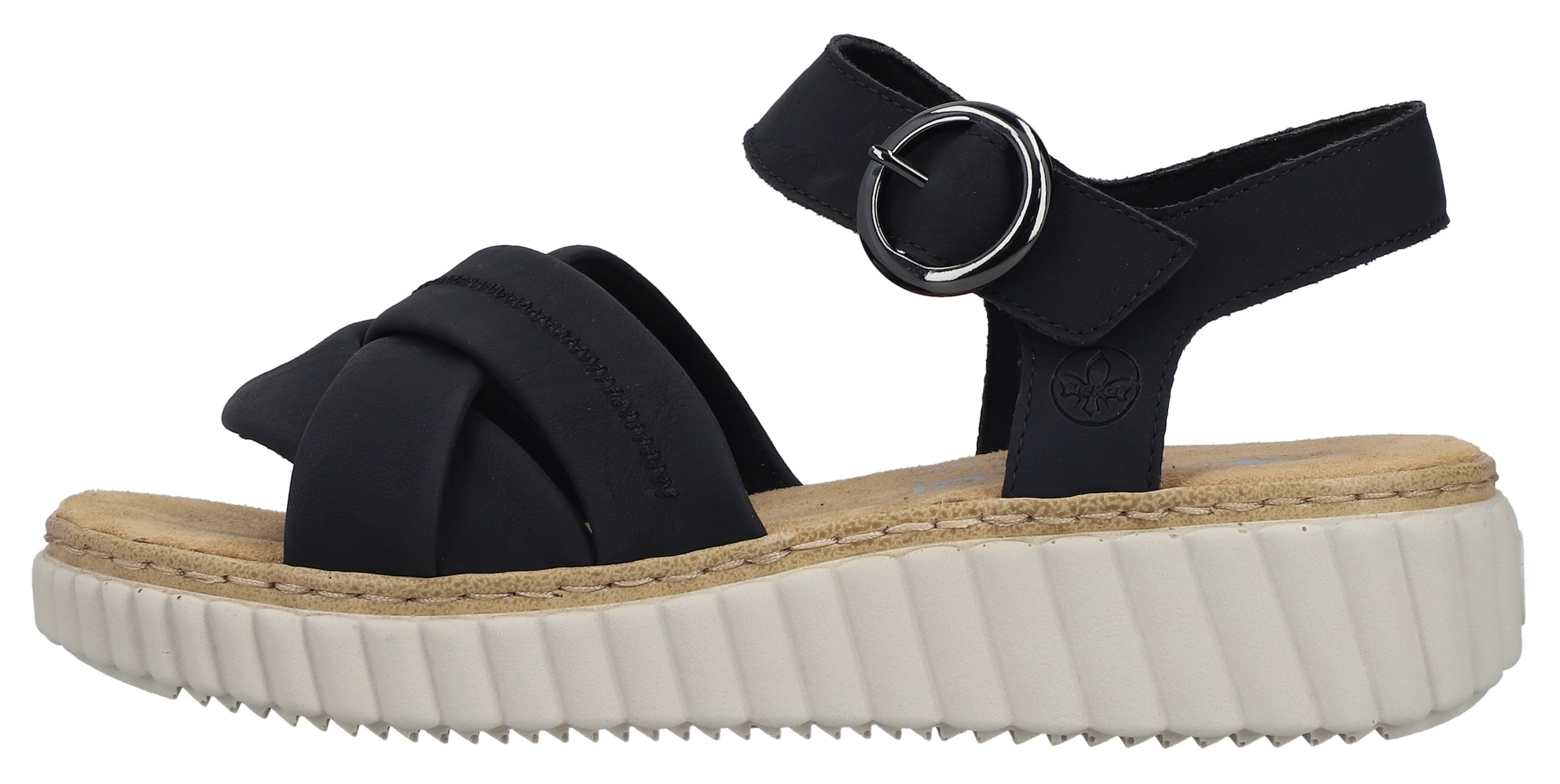 Rieker Sandale  Sommerschuh, Keilsandalette, Urlaubsschuh mit Klettriemchen