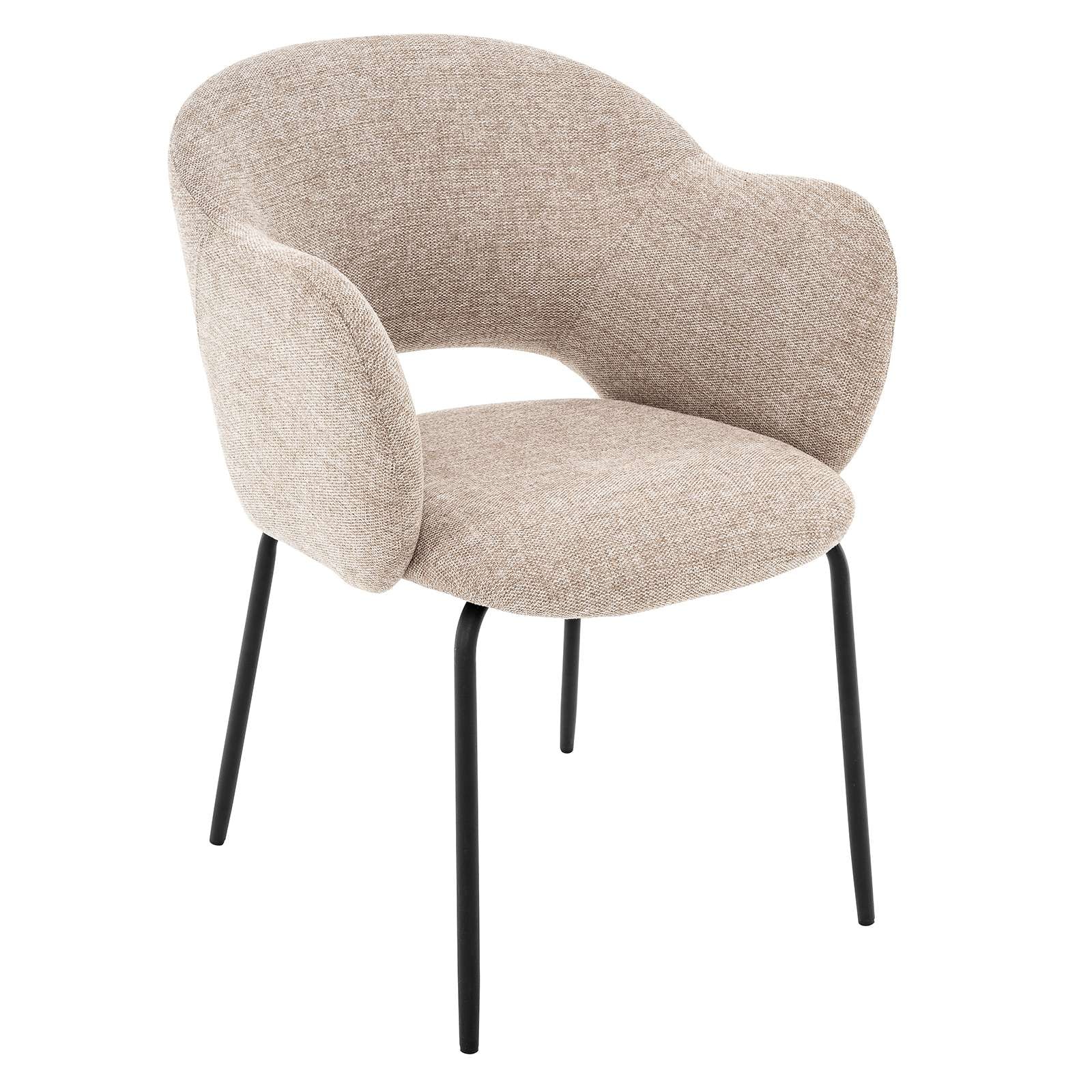 OTTO home Esszimmerstuhl »Friedaa« (Set) 2 Stk.mit schwarzen Metallbeinen, Webstoffbezug, Sitzhöhe 46 cm