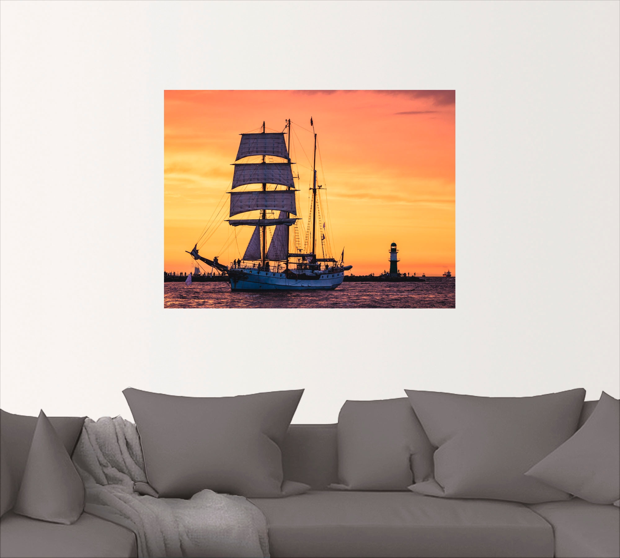 Artland Wandbild »Segelschiff Hanse Sail in Rostock I«, Boote & Schiffe, (1 St.), als Leinwandbild, Wandaufkleber oder Poster in versch. Größen
