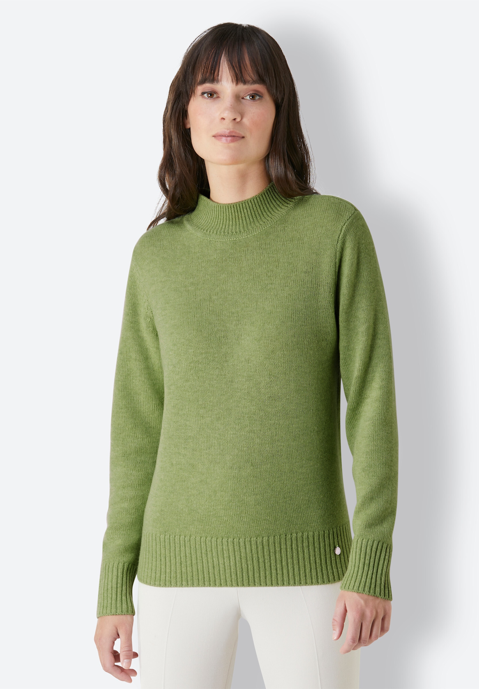creation L Strickpullover »Merino-Kaschmir-Pullover Stehkragenpullover mit Ripp-Strick«