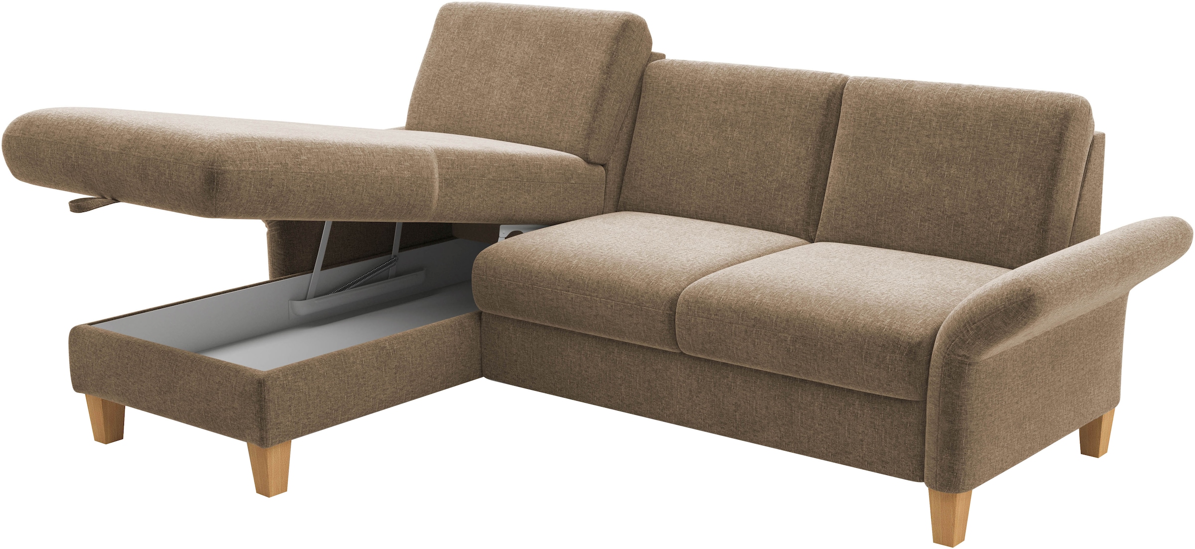Home affaire Ecksofa »Rochelle«, wahlweise mit Armteilverstellung, Bettfunktion und Bettkasten