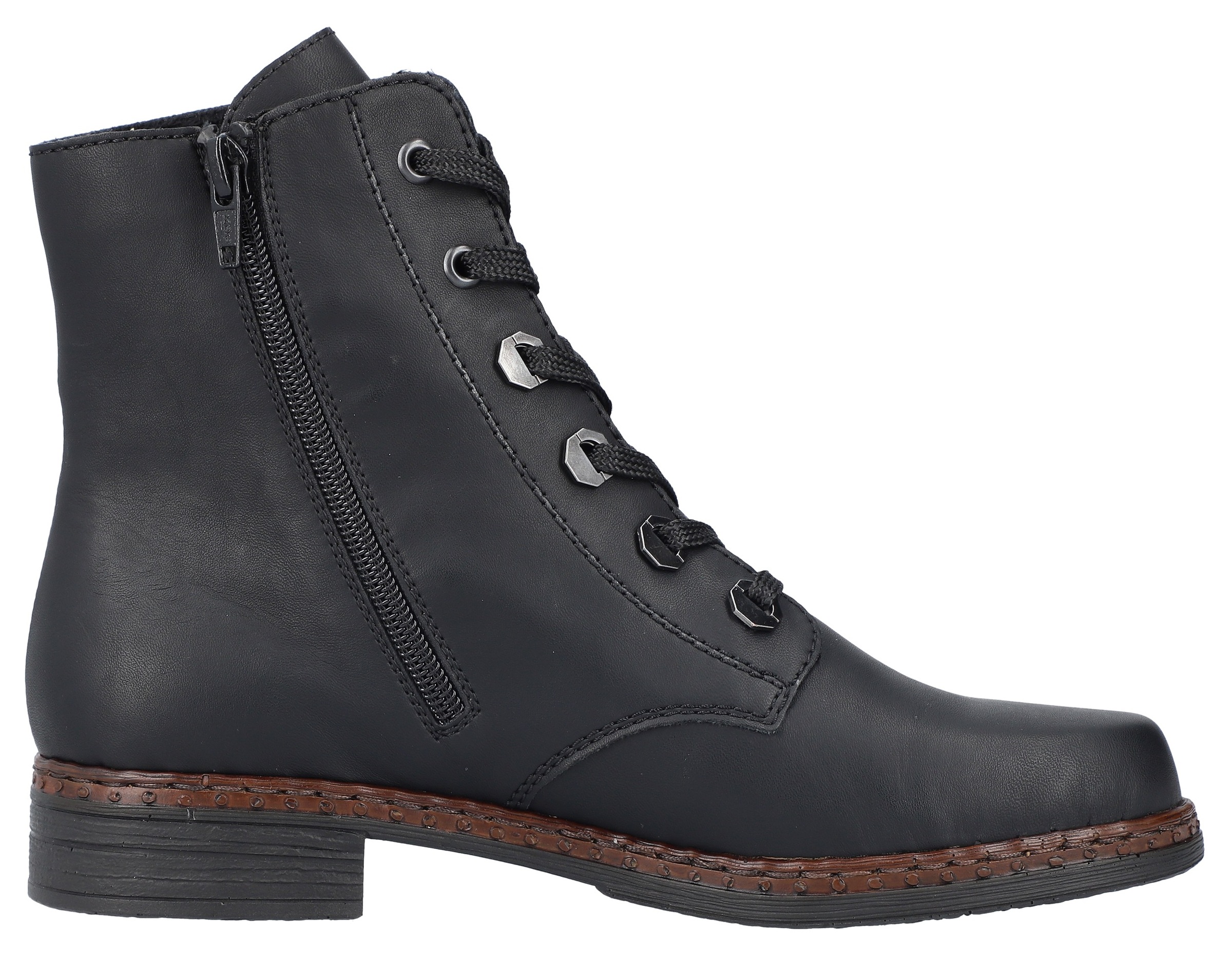 Rieker Schnürstiefelette, mit Zierreißverschluss an der Außenseite