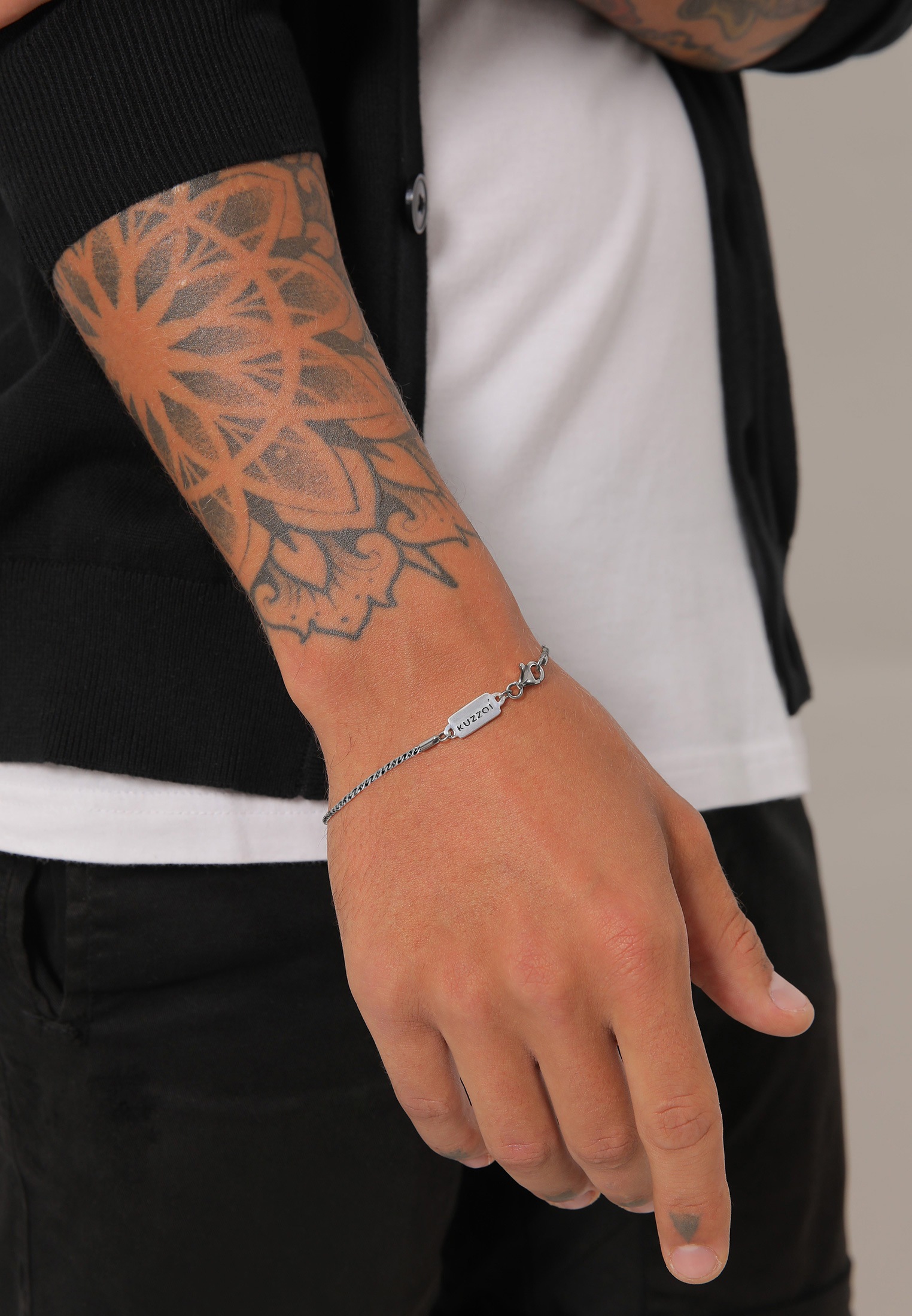 Kuzzoi Armkette »Armband Herren Basic Kordelkette Gedreht 925 Silber«