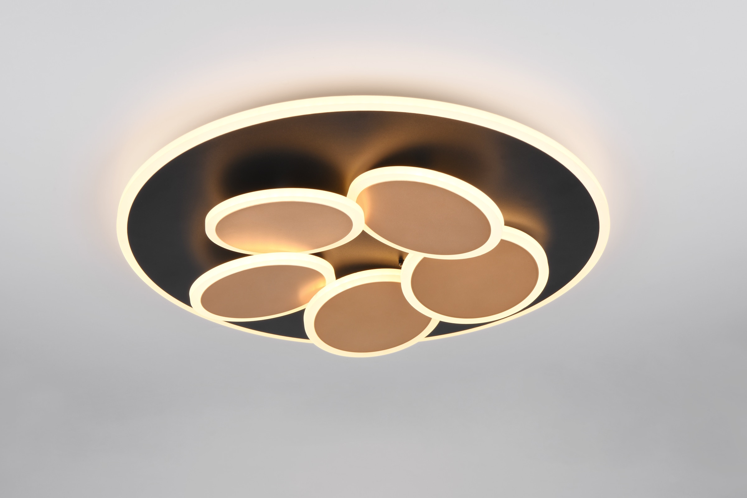 TRIO Leuchten LED Deckenleuchte »MANDALA, LED Deckenlampe mit Fernbedienung, dimmbar CCT Nachtlicht« LED-Board 1 Stk. warmweiß - kaltweiß Memory- und Timerfunktion 4200 Lumen warm- bis kaltweiß 2700-6500K 35W