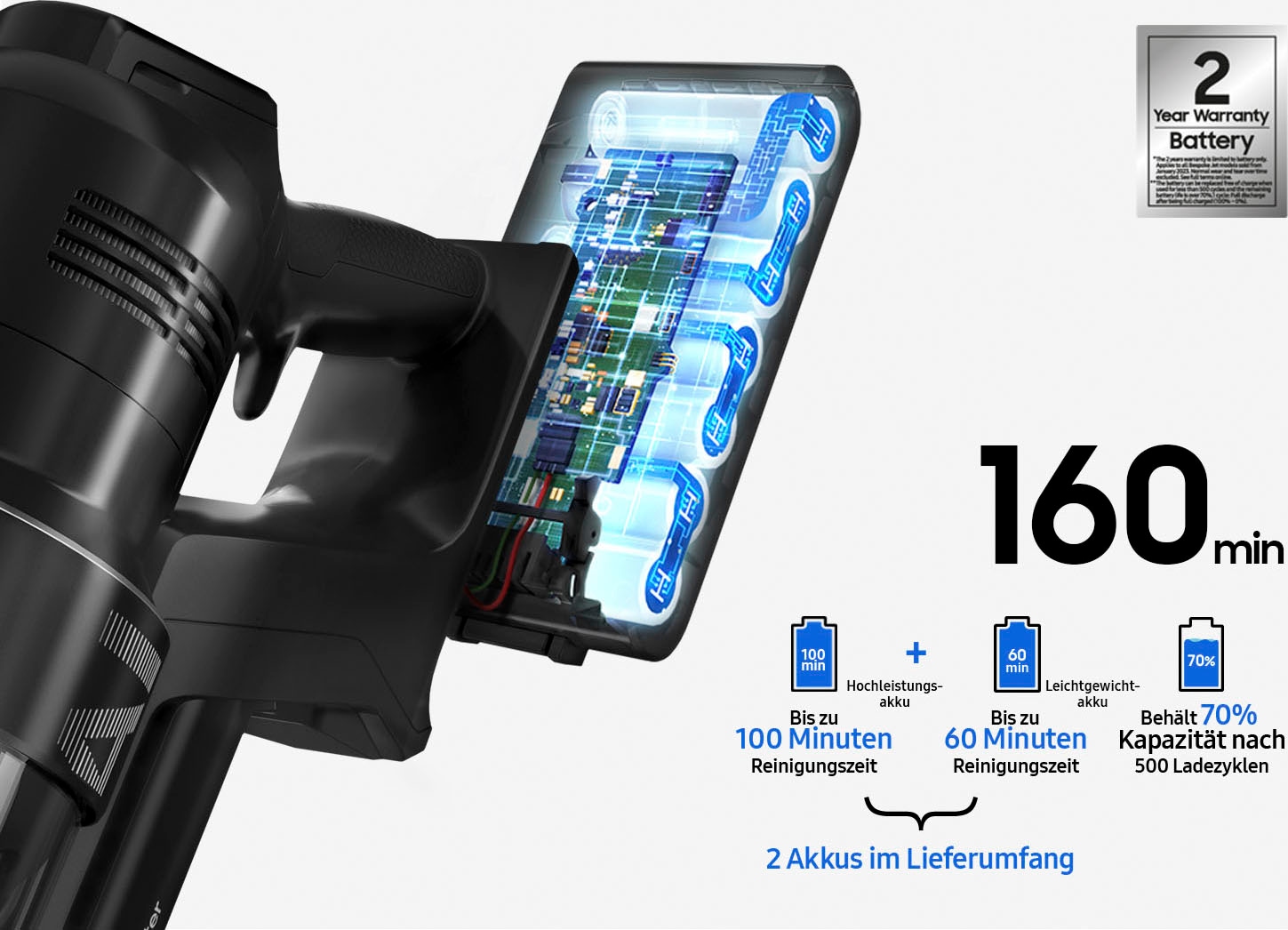 Samsung Akku-Handstaubsauger »BESPOKE Jet AI Akku+ CompleteClean VS28C97B4QK /WD«, automatische Entleerung mit selbstschließender Öffnung online bei OTTO | Handstaubsauger