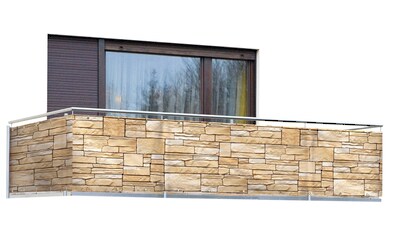 Balkonsichtschutz »Mauer«, LxH: 500x85 cm, für Balkon und Terrasse