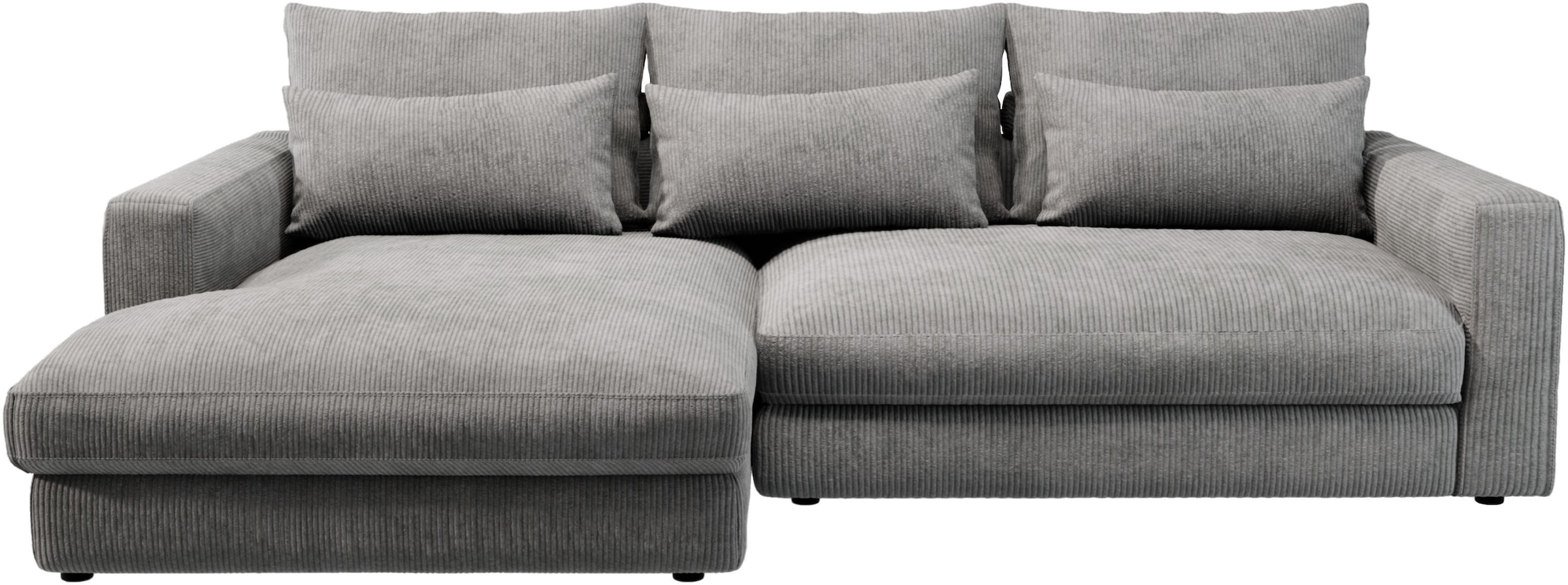 Home affaire Ecksofa »Darwin, viele Kissen, extra tiefe Sitzfläche, 271/89/171 (B(H/T)« gemütlich und weich, L-Form, mit extra softem Sitzkomfort, Cord