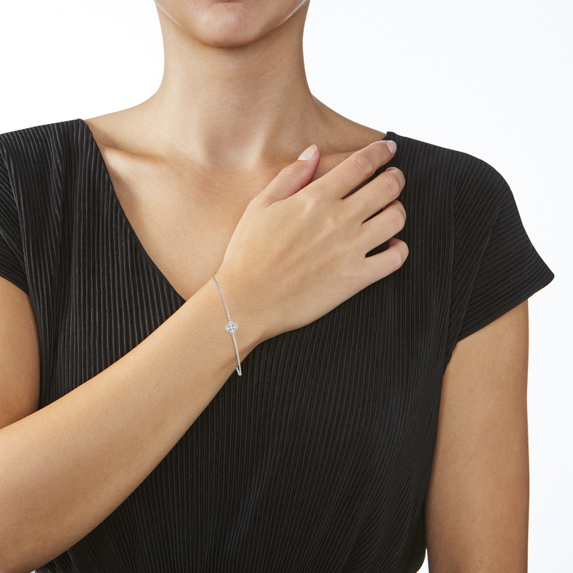 Luigi Merano Armband »Armband Mittelteil Blüte, mit funkelnden Brillanten, Gold 585«