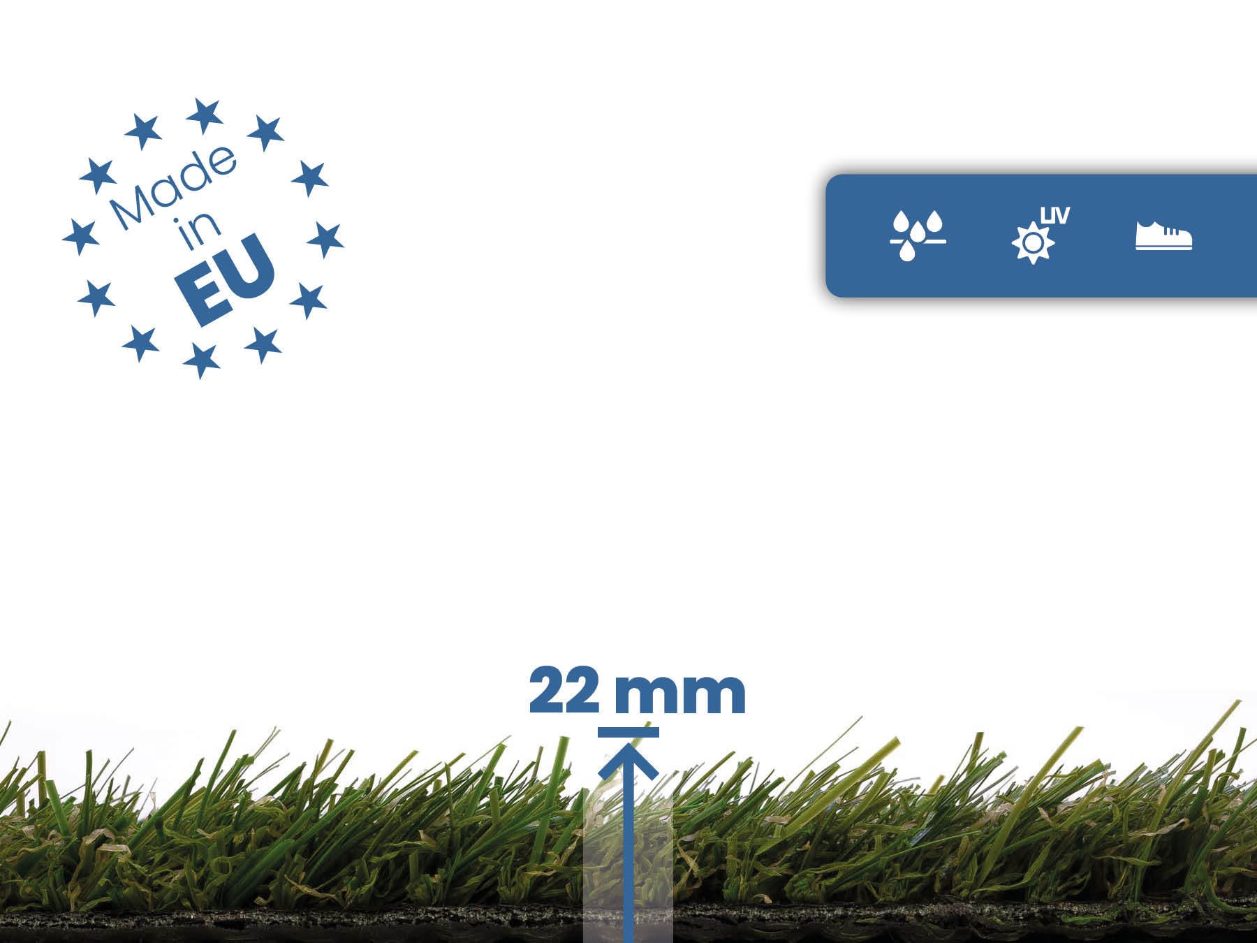 Primaflor-Ideen in Textil Kunstrasen »COLORADO, Gesamthöhe 30 mm« rechteckig natürliche Optik, mit Drainagefunktion, ideal für Balkon & Terrasse