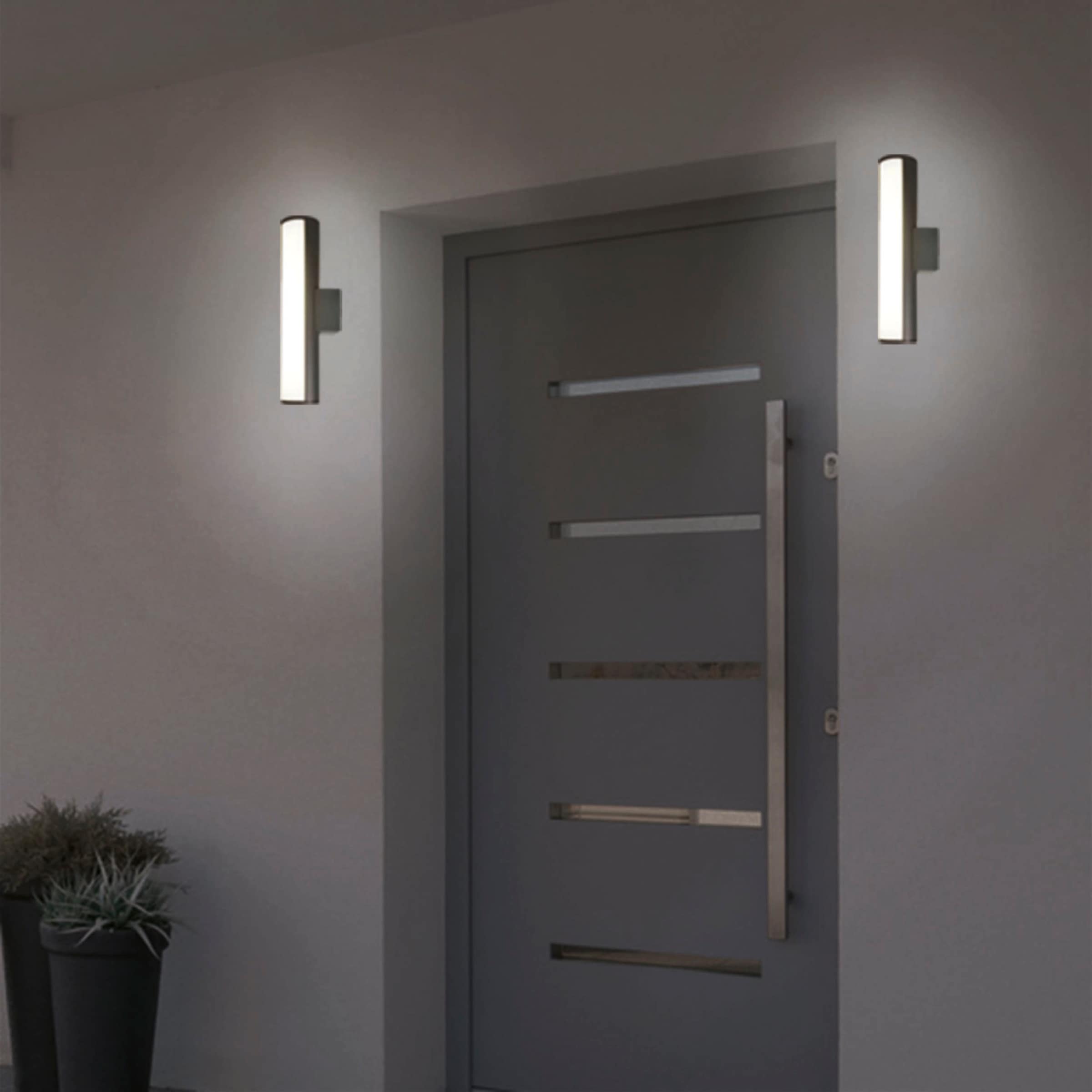 näve LED Außen-Wandleuchte »Flair«, 1 flammig, Aluminium dunkelgrau Länge 30cm IP54 warmweißes Licht