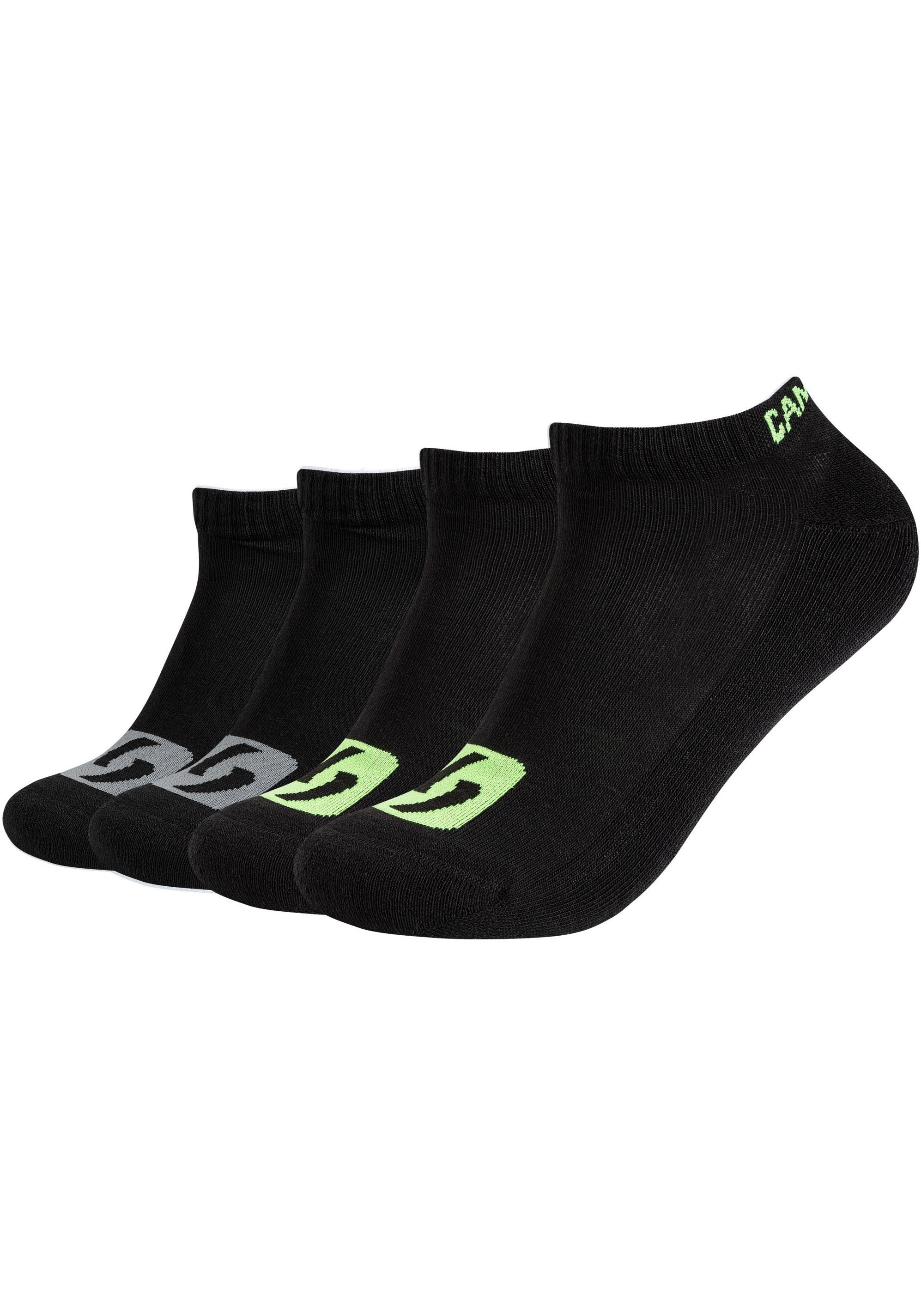 Camp David Herren Kurzsocken »cushioned« 4 Stk. tlg. mit Kompressionsbündchen für Unterstützung in schwarz, Größe 43-46