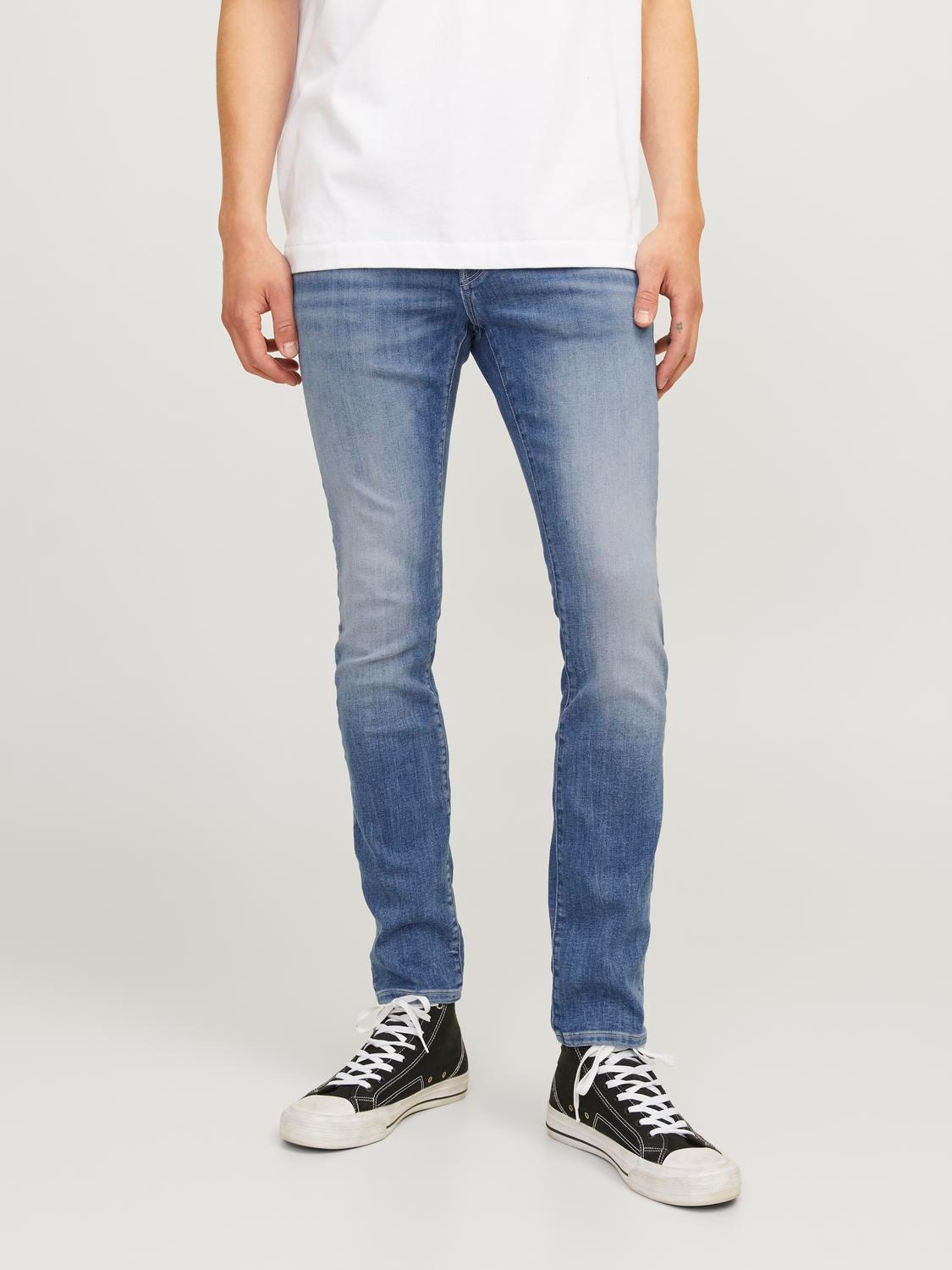 Jack & Jones Herren Slim-fit-Jeans »JJIGLENN – Jeans mit Stretch in blau, Größe 33