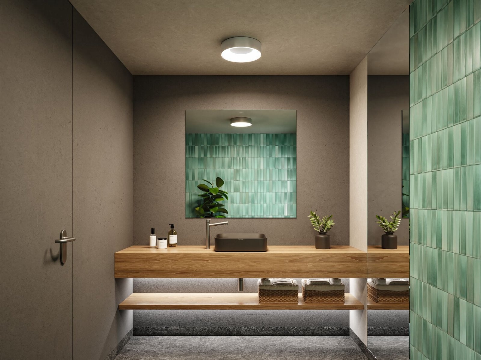 Paulmann LED Deckenleuchte »Selection Bathroom Casca IP44 1x16W 300mm, 230V Metall/Kunststoff«, 1 flammig, WhiteSwitch