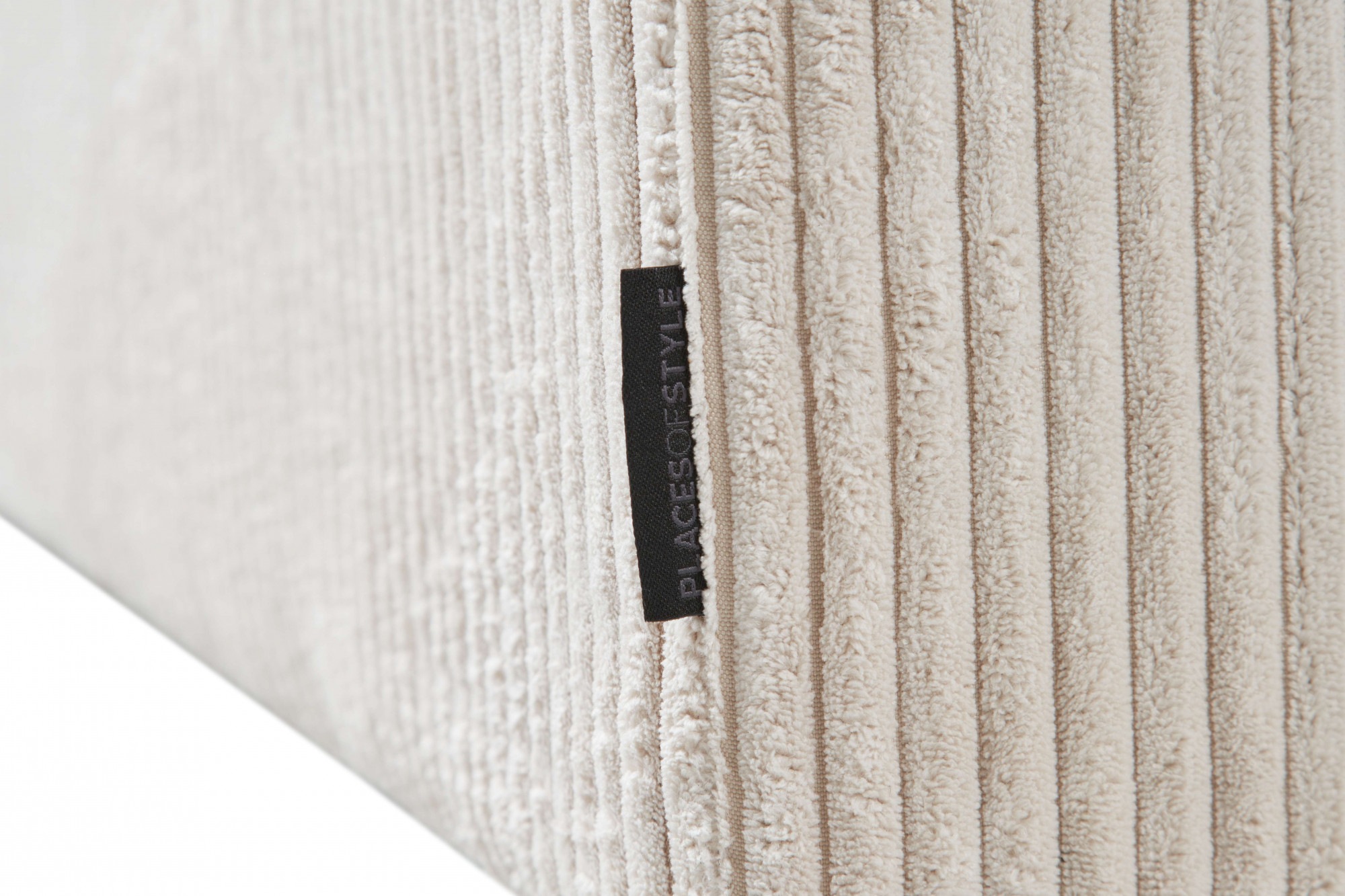 Places of Style Wohnlandschaft »Pinto, 350 cm, U-Form, XXL, mit Ottomanen«, Cord, Chenille, Lederoptik, mit Keder, Metallfüße, Wellenunterfederung