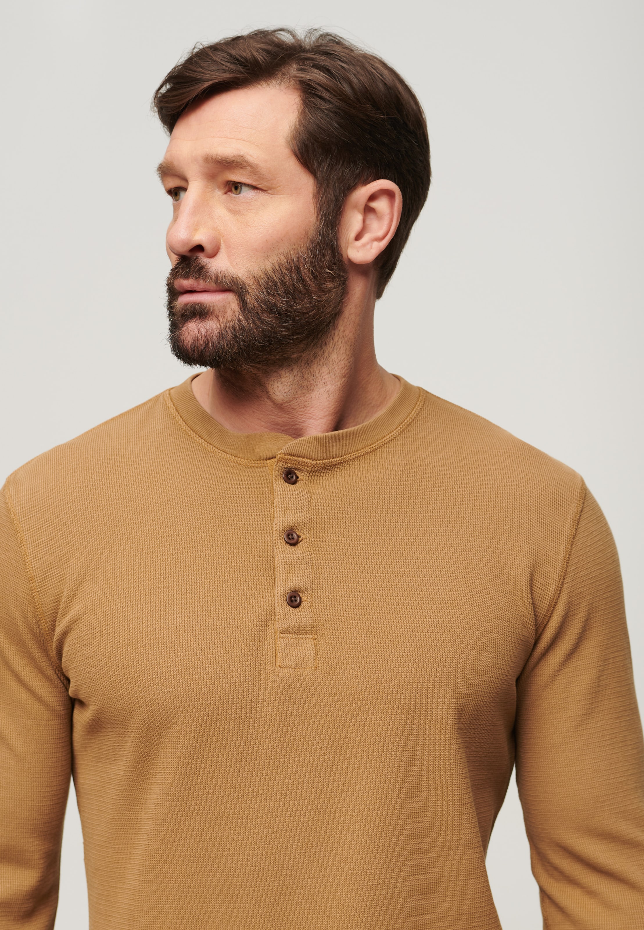 Superdry Langarmshirt »WAFFLE LONG SLEEVE HENLEY TOP«