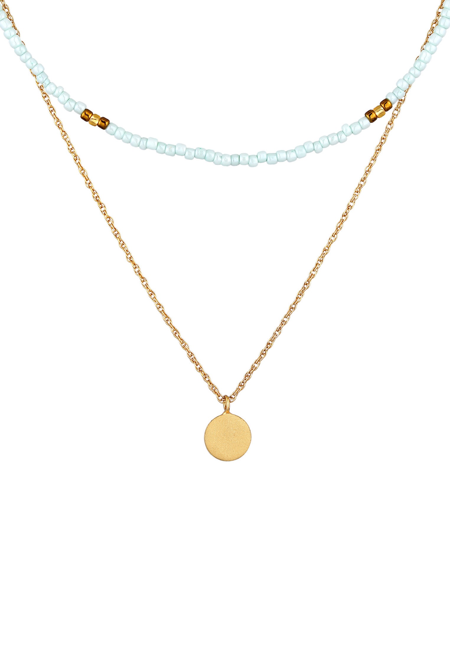 Elli Silberkette »Halskette Choker Layer Beads Pastell Sonne 925 Silber«