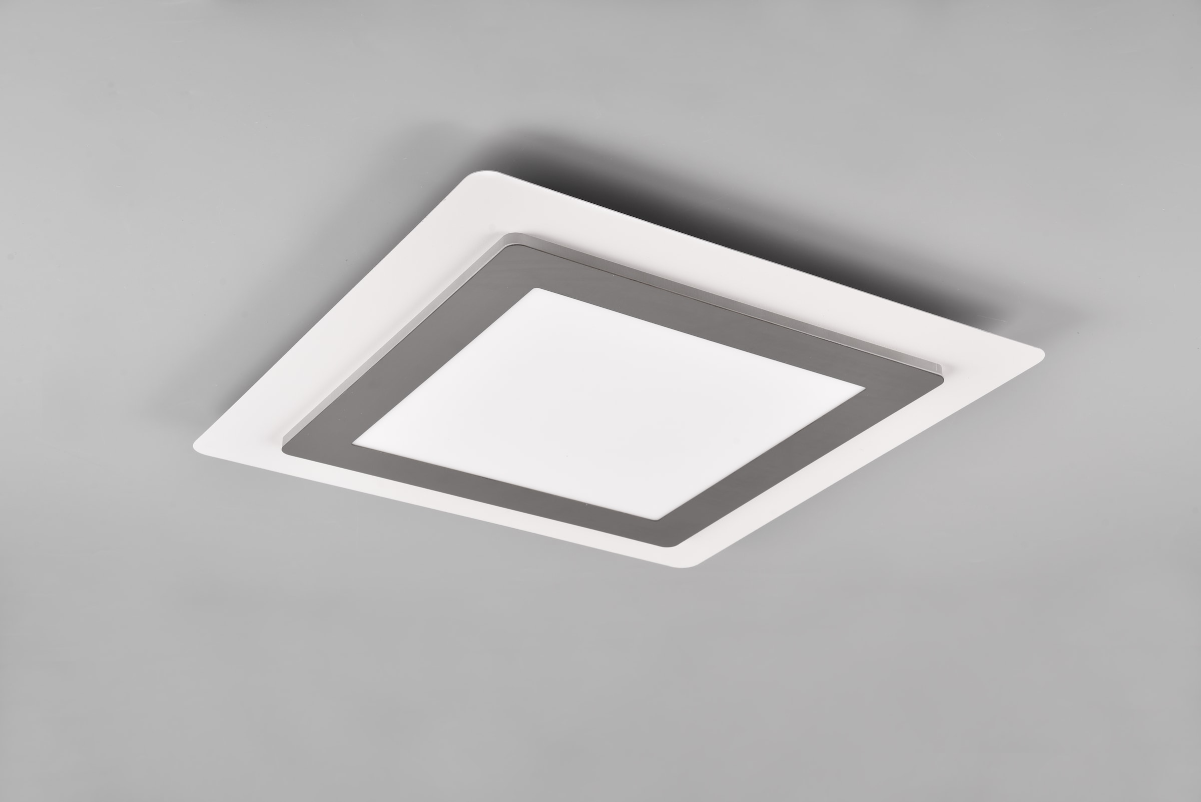 TRIO Leuchten LED Deckenleuchte »MORGAN, quadratische Deckenlampe 45x45cm, dimmbar, CCT, Memoryfunktion« LED-Board 1 Stk. warmweiß - kaltweiß Nachtlicht, Timer, 46W 6000 Lumen, 2700-6500 Kelvin, mit Fernbedienung