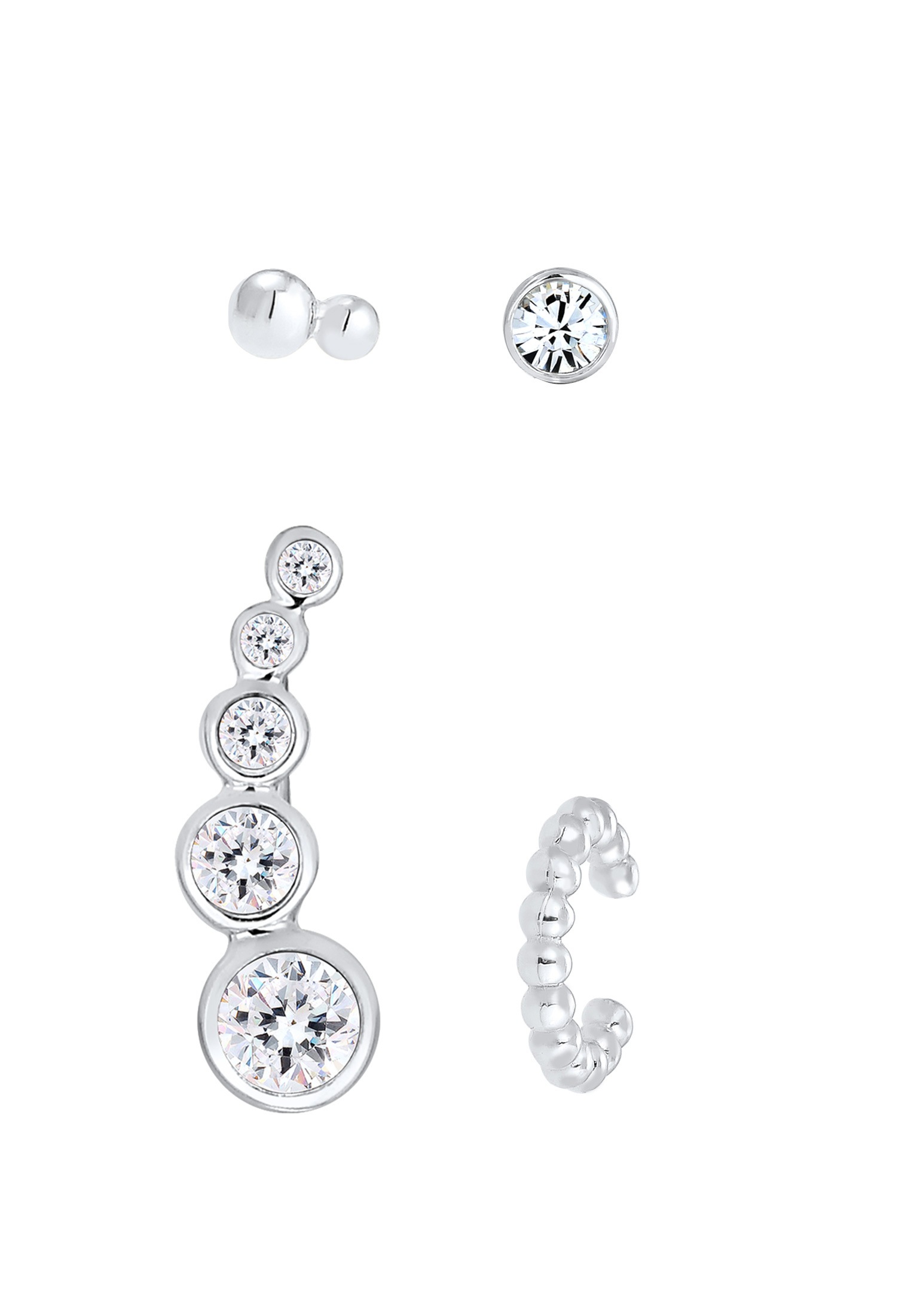 Elli Ohrstecker-Set »Ohrringe Set Kugel 925 Silber, mit Kristallen von Swarovski®«