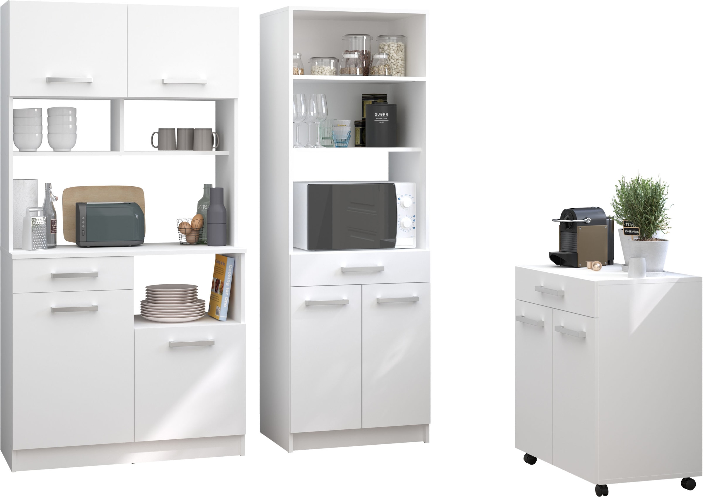 Schrank-Set »Buffet Set Uno 4«, (3 St.), zeitlos, pflegeleicht, vielseitig, Stauraum