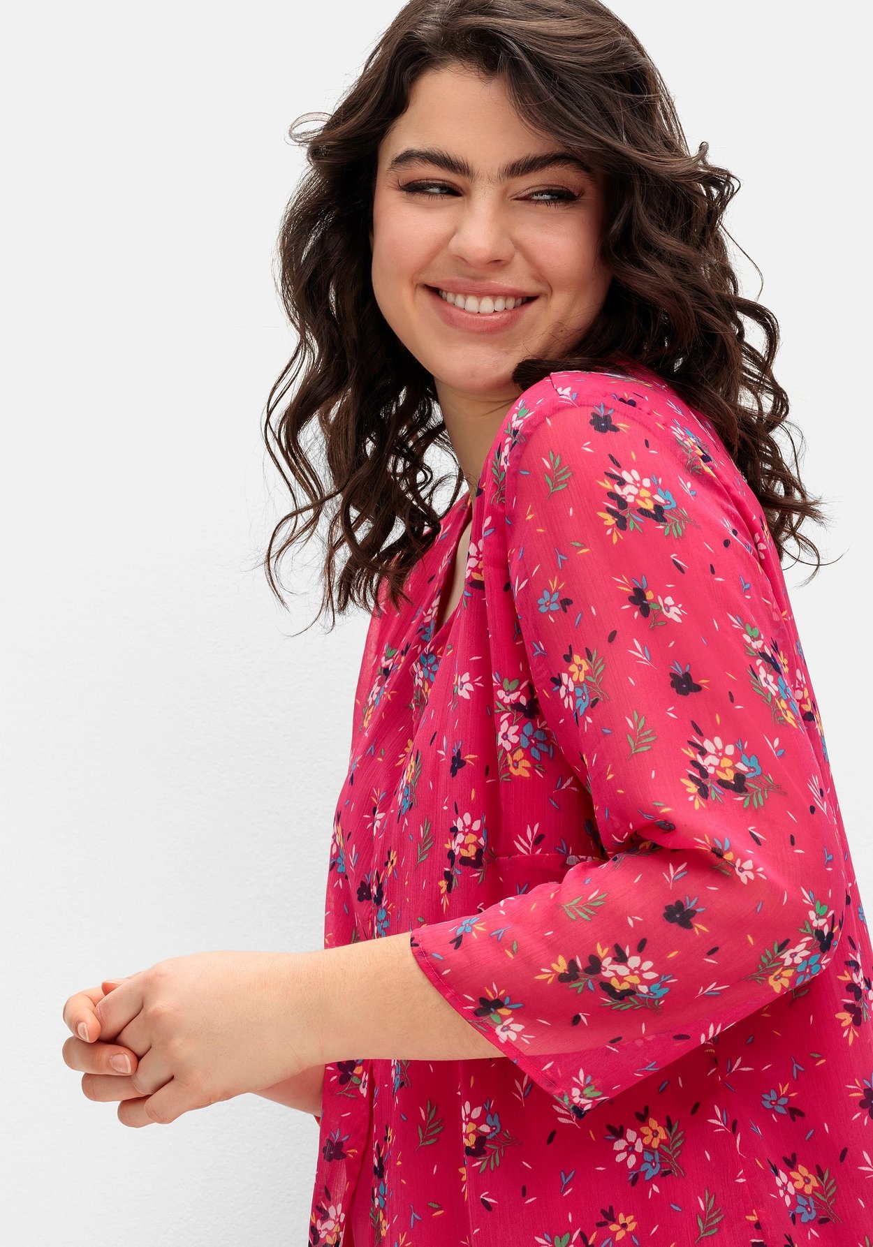 Sheego Longtunika »Longtunika im Lagenlook, mit Blumenprint«