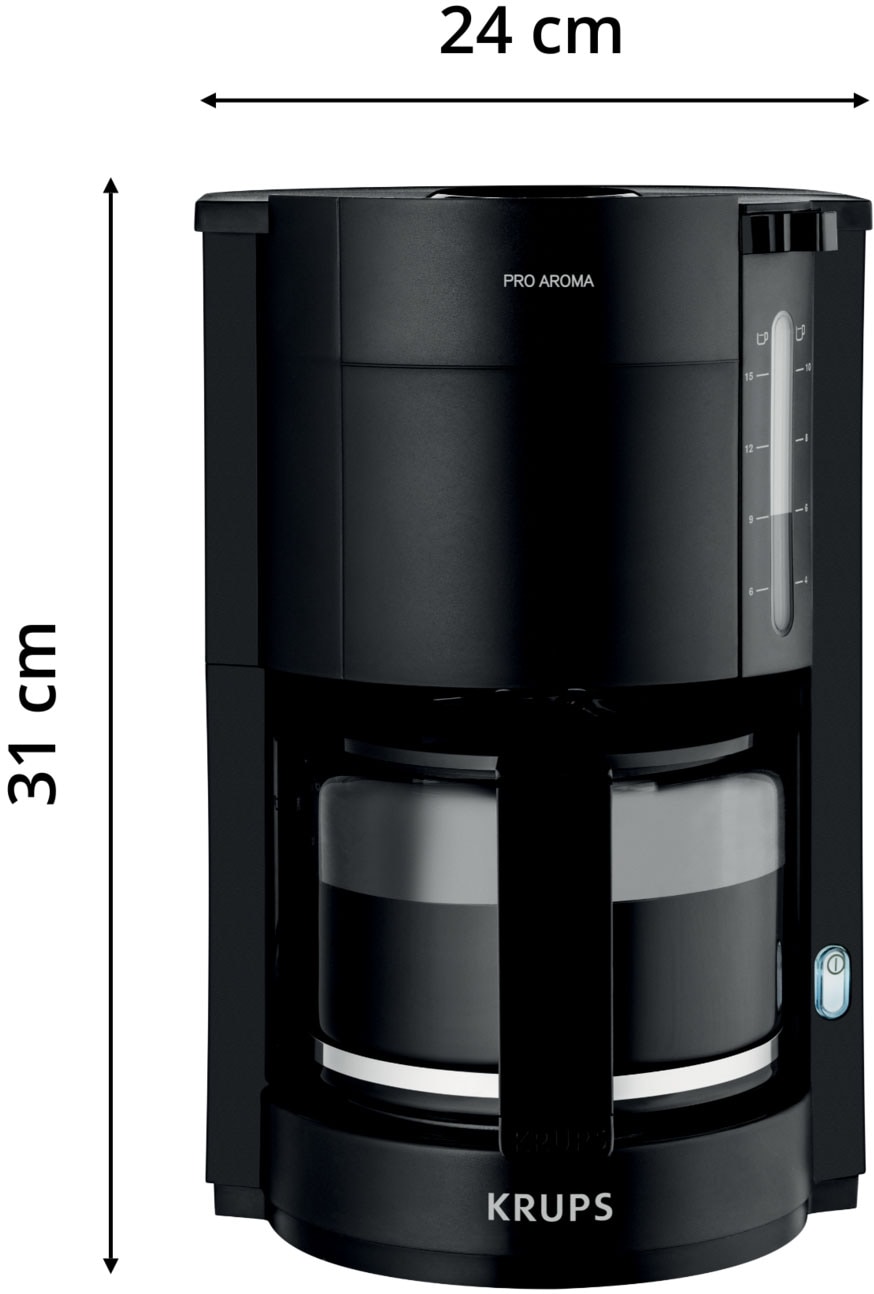 Krups Filterkaffeemaschine »F30908 Pro Aroma« 1,25 l Kaffeekanne mit Glaskanne, 1,25L Füllmenge, 10-15 Tassen, 1050W