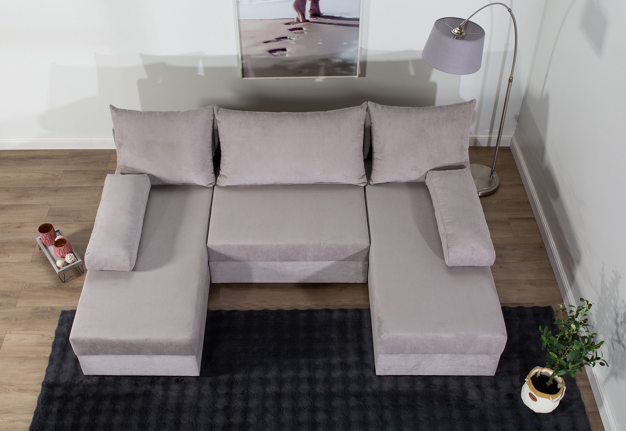 COLLECTION AB Wohnlandschaft »Pico U-Form«, Wohnlandschaft,2 X Ottomane,Polyätherschaum Polsterung