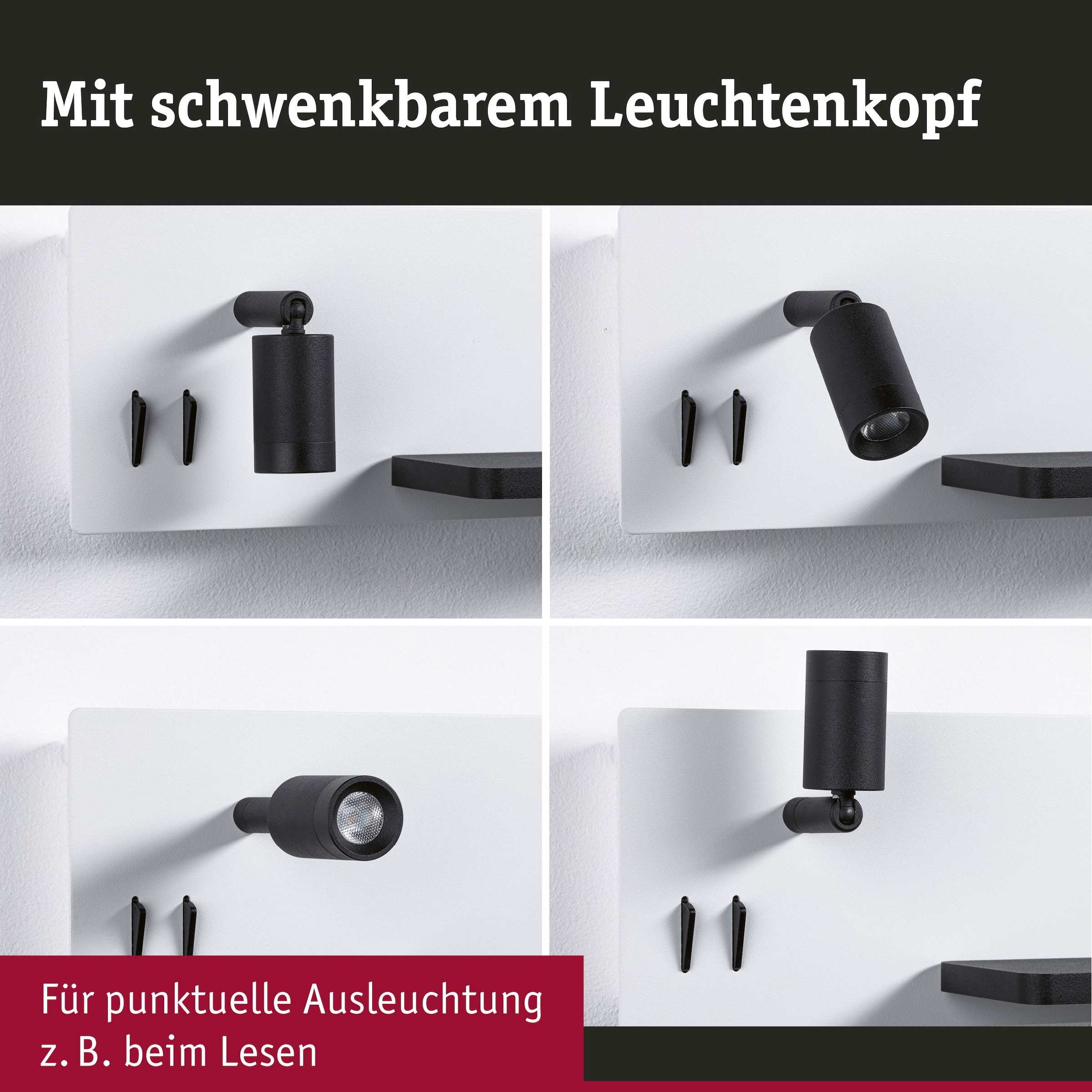 Paulmann LED Wandleuchte »Serra 2700K 650lm / 200lm 230V 5,5 / 1x2,6W« 1 Stk. Warmweiß Bettleuchte, USB C, dimmbar