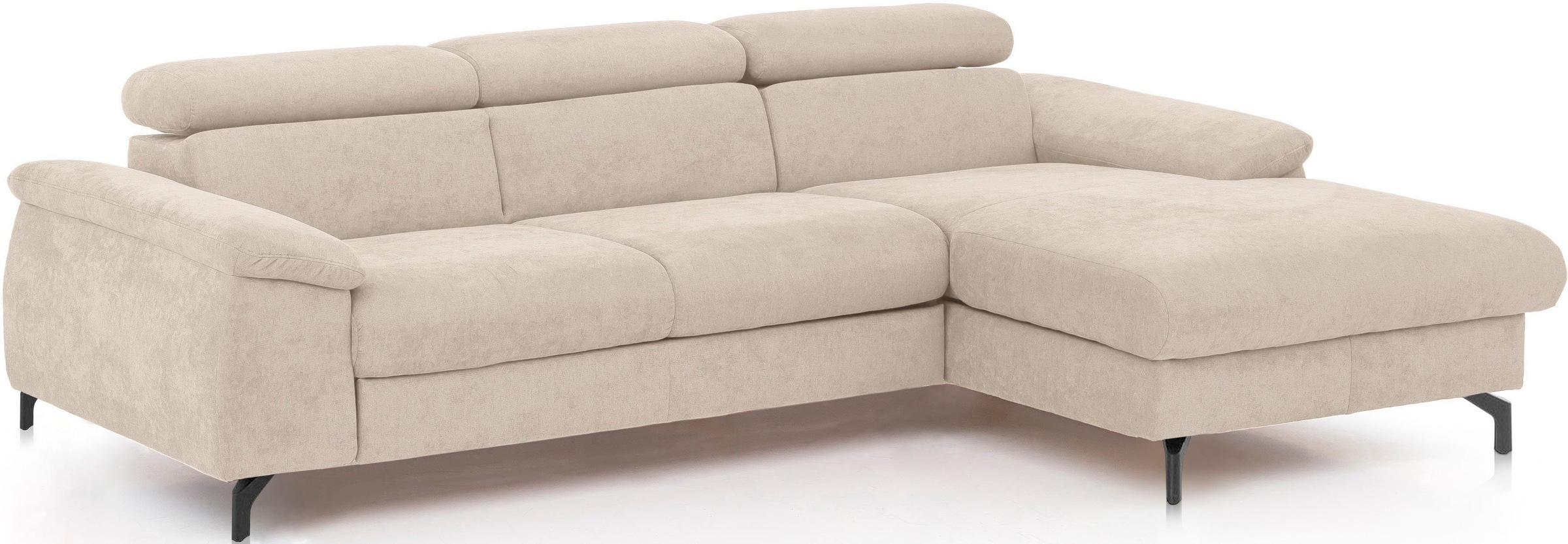 COTTA Polstergarnitur »Komaris L-Form«, (Set), Set bestehend aus: Ecksofa mit Kopfteilverstellung & Hocker
