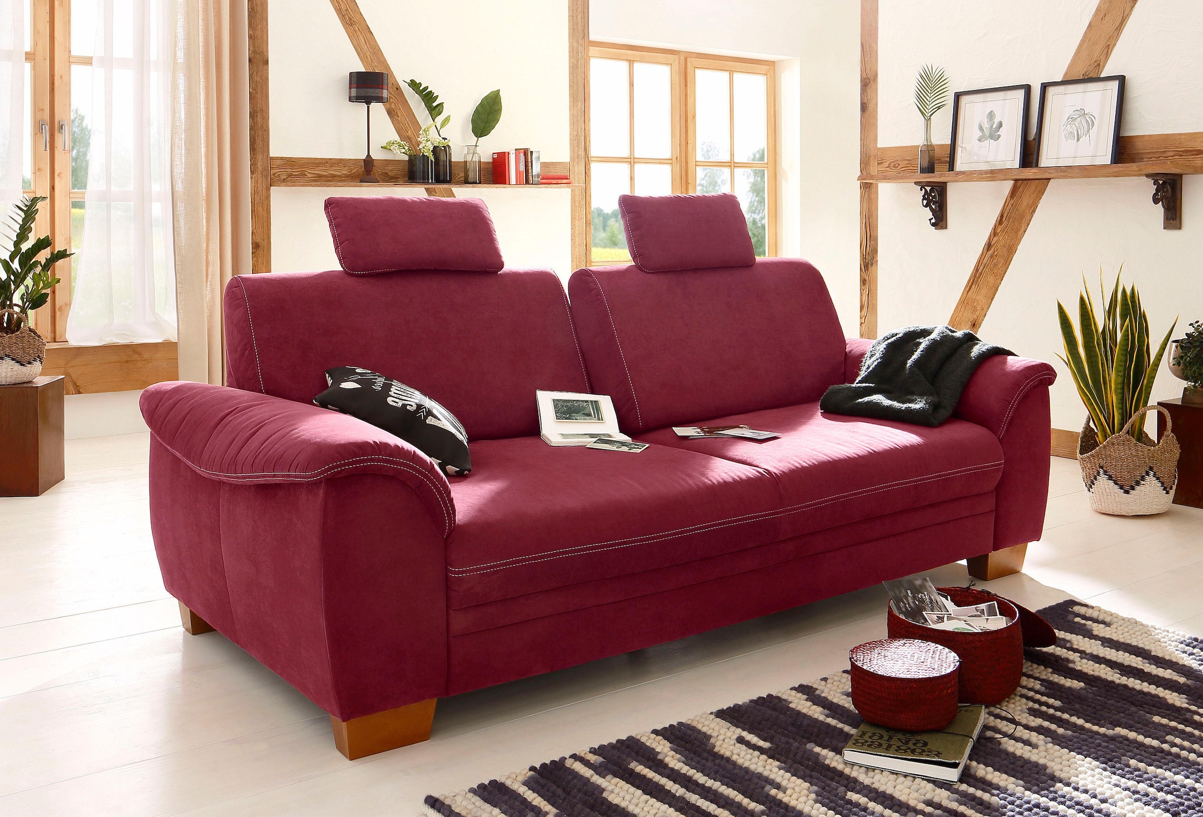 Home affaire 3,5-Sitzer »Husum« mit Sitztiefenverstellung, Kontrastnaht und Federkern