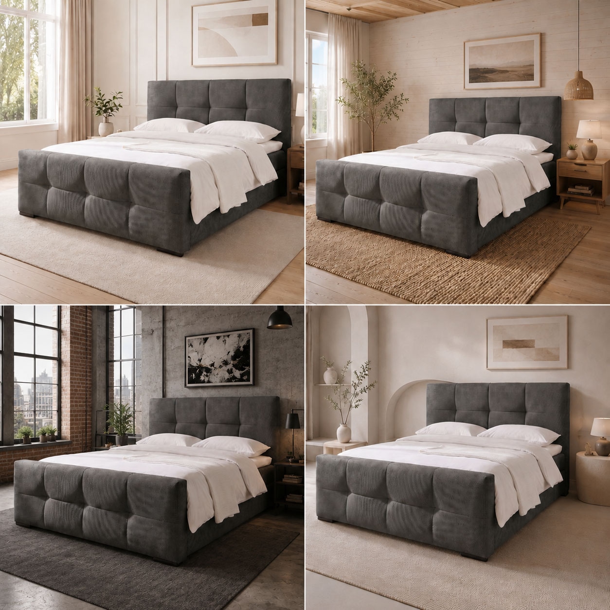 OTTO home Boxbett »FIETTE, Polsterbett mit Bettkasten, inkl. Taschenfederkernmatratze H3« inkl. Kaltschaumtopper, Strukturstoff-Bezug, Liegefläche 180x200 cm