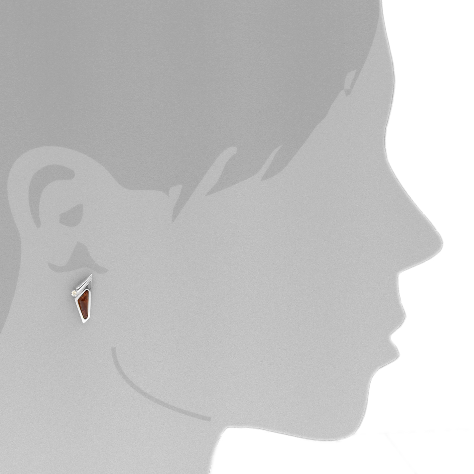 OSTSEE-SCHMUCK Paar Ohrstecker »- Agneta - Silber 925/000 - Bernstein/Zirk.«