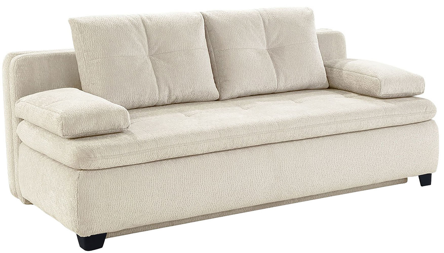 Jockenhöfer Gruppe Schlafsofa »Balu, Dauerschlafsofa, 140kg Belastbarkeit je Sitz« Bettkasten, Gästebett, Hub-Schwenkbeschlag