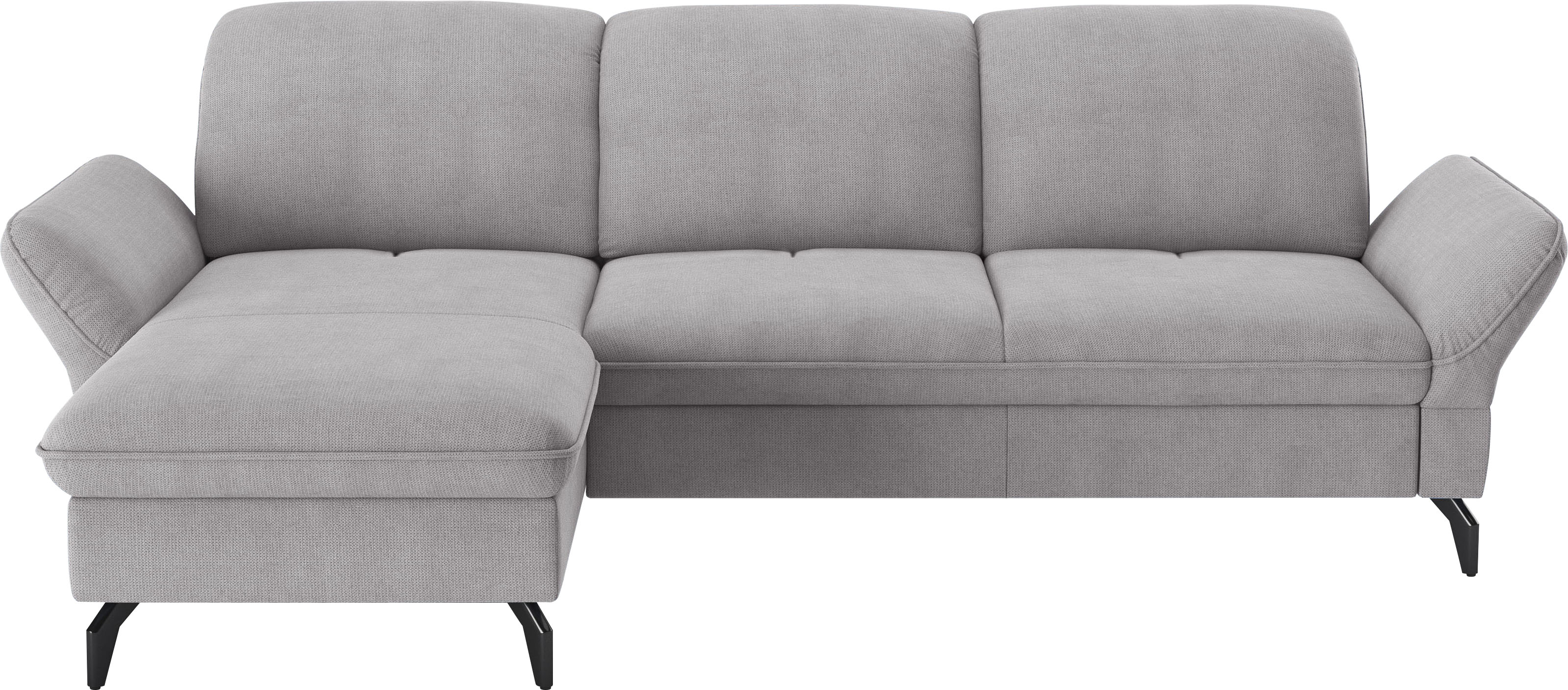 Sit&More Ecksofa »Leandro L-Form« Wahlweise mit Bett- in silberfarben, Größe B/H/T: 267 cm x 88 cm x 200 cm