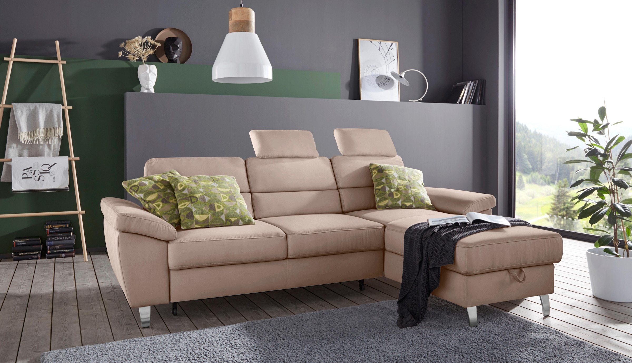 sit&more Ecksofa »Sorano L-Form« wahlweise mit Bettfunktion und Bettkasten