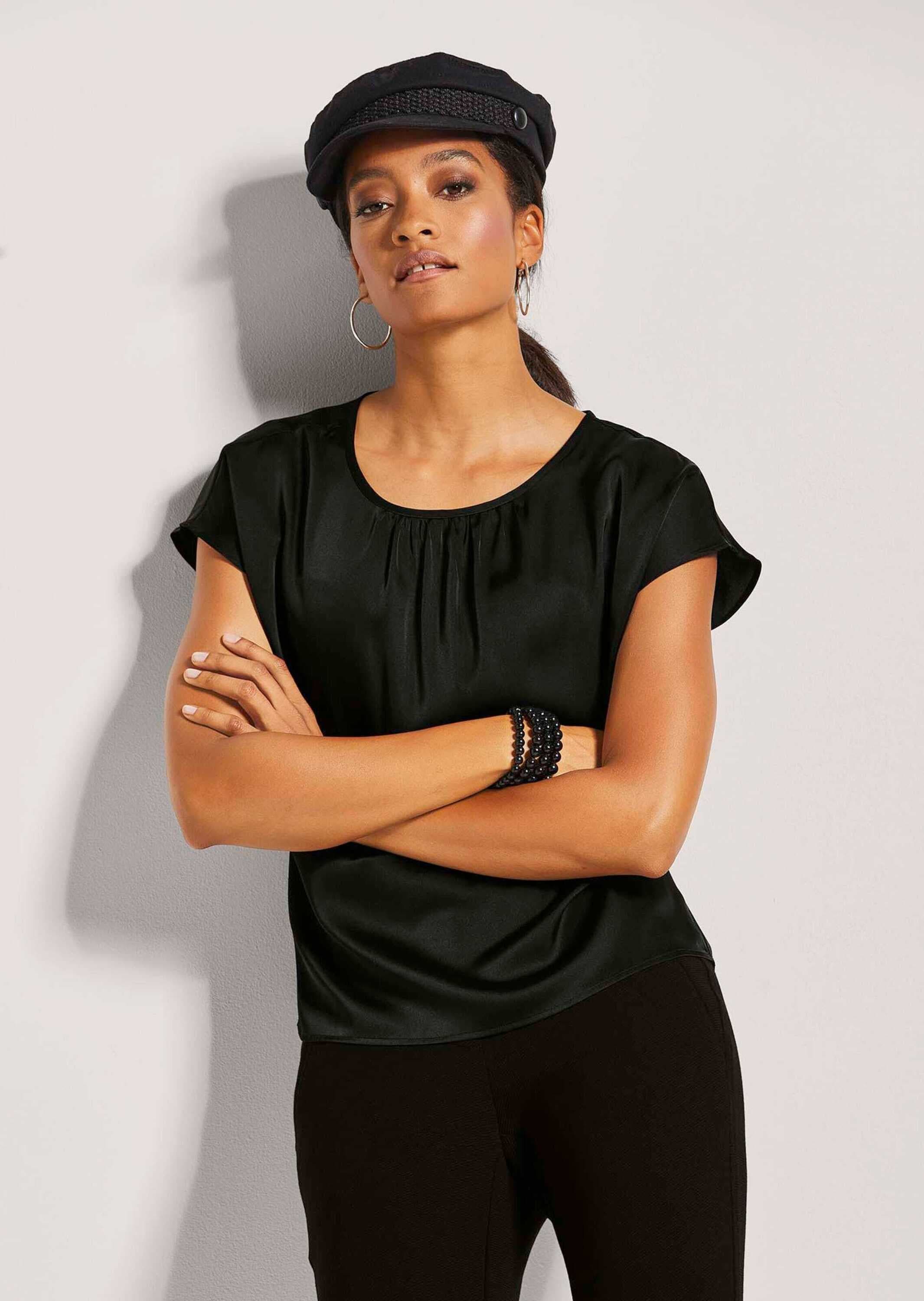 MADELEINE Shirtbluse »Blusenshirt Elegante Satinbluse in A-Linie«