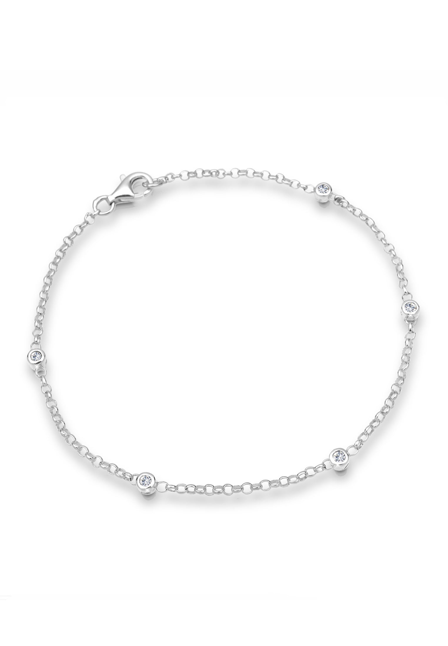 Elli Armkette »Armband Klassisch Basic Kristalle 925 Silber«