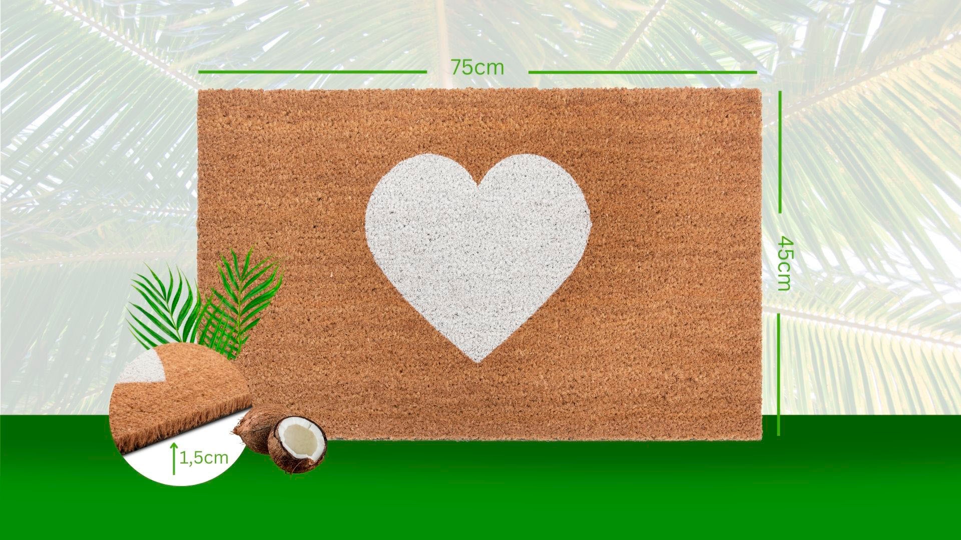 HANSE Home Fußmatte »Mix Mats  Kokos Heart, Türmatte« rechteckig 15 mm Höhe Kokos, Schmutzfangmatte, Outdoor, Rutschfest, Innen, Kokosmatte, Flur