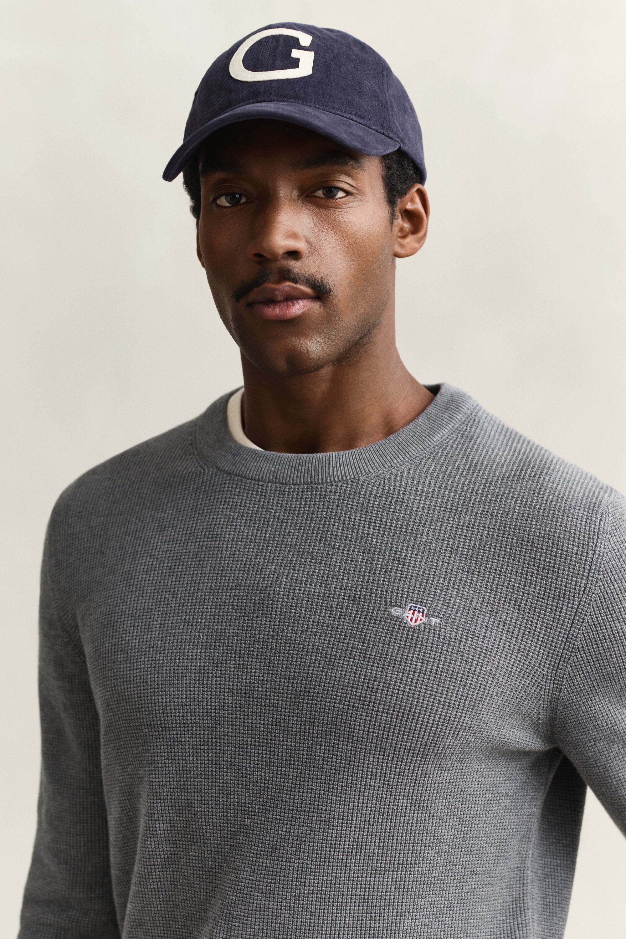 Gant Strickpullover »MICRO TEXTURED COTTON C-NECK« Regular fit mit Rundhalsausschnitt