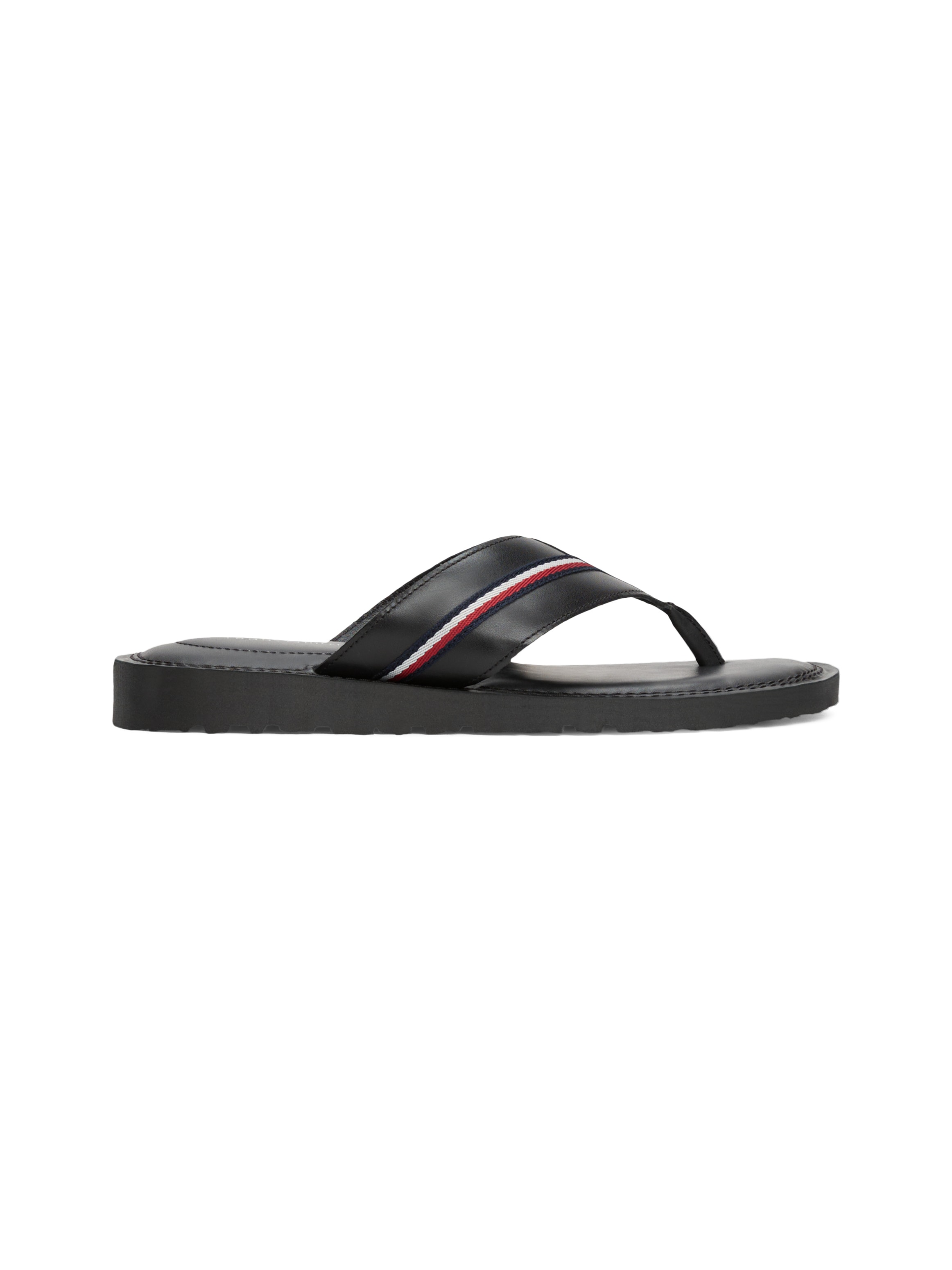 Tommy Hilfiger Zehentrenner »CORE HILFIGER TOE POST LH SANDAL«, Sommerschuh, Strandschuh, Dianette mit Streifen in Tommy-Farben