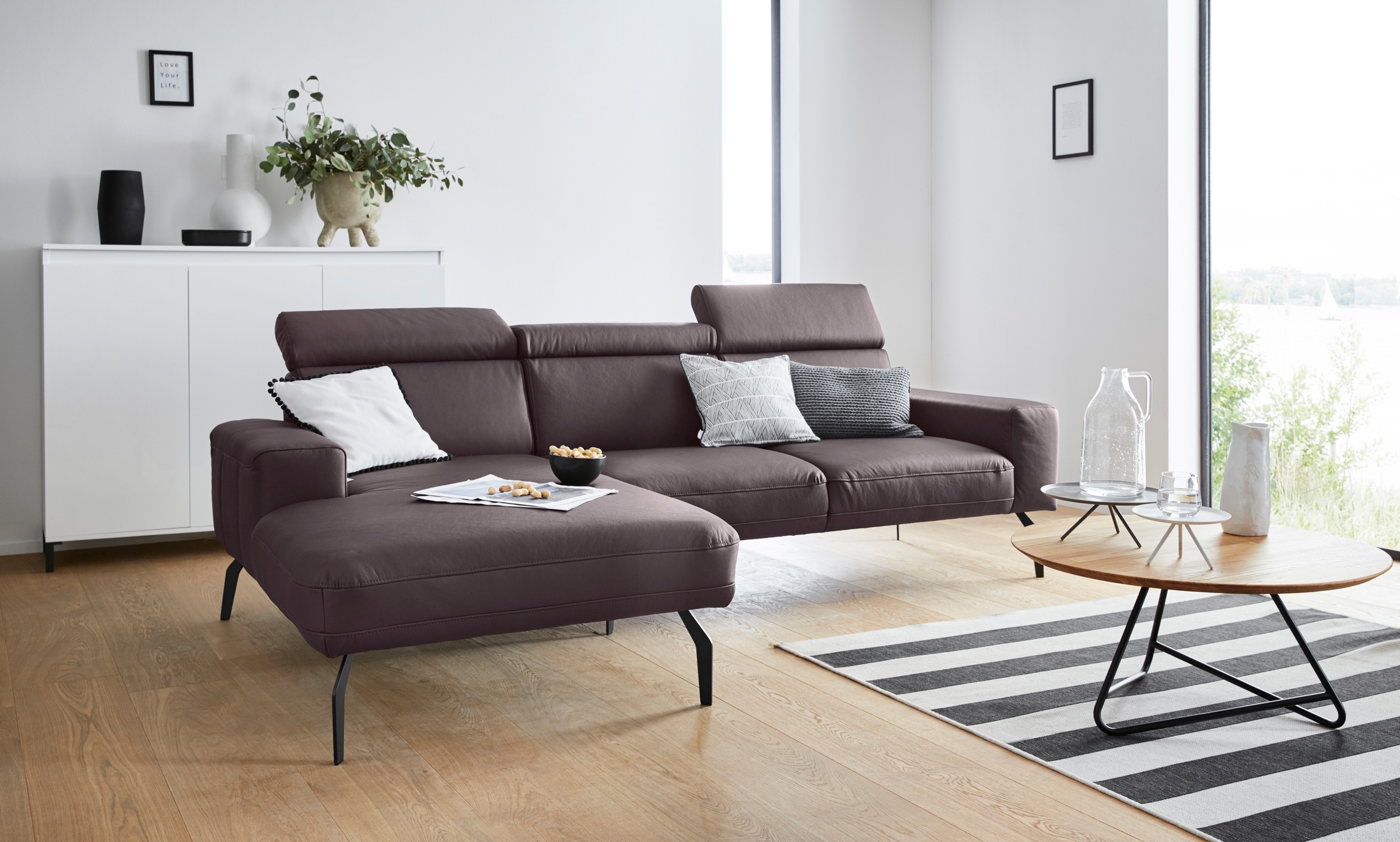 DOMO collection Ecksofa »Lucera«, inklusive Kopfteilverstellung, wahlweise mit Rückenverstellung