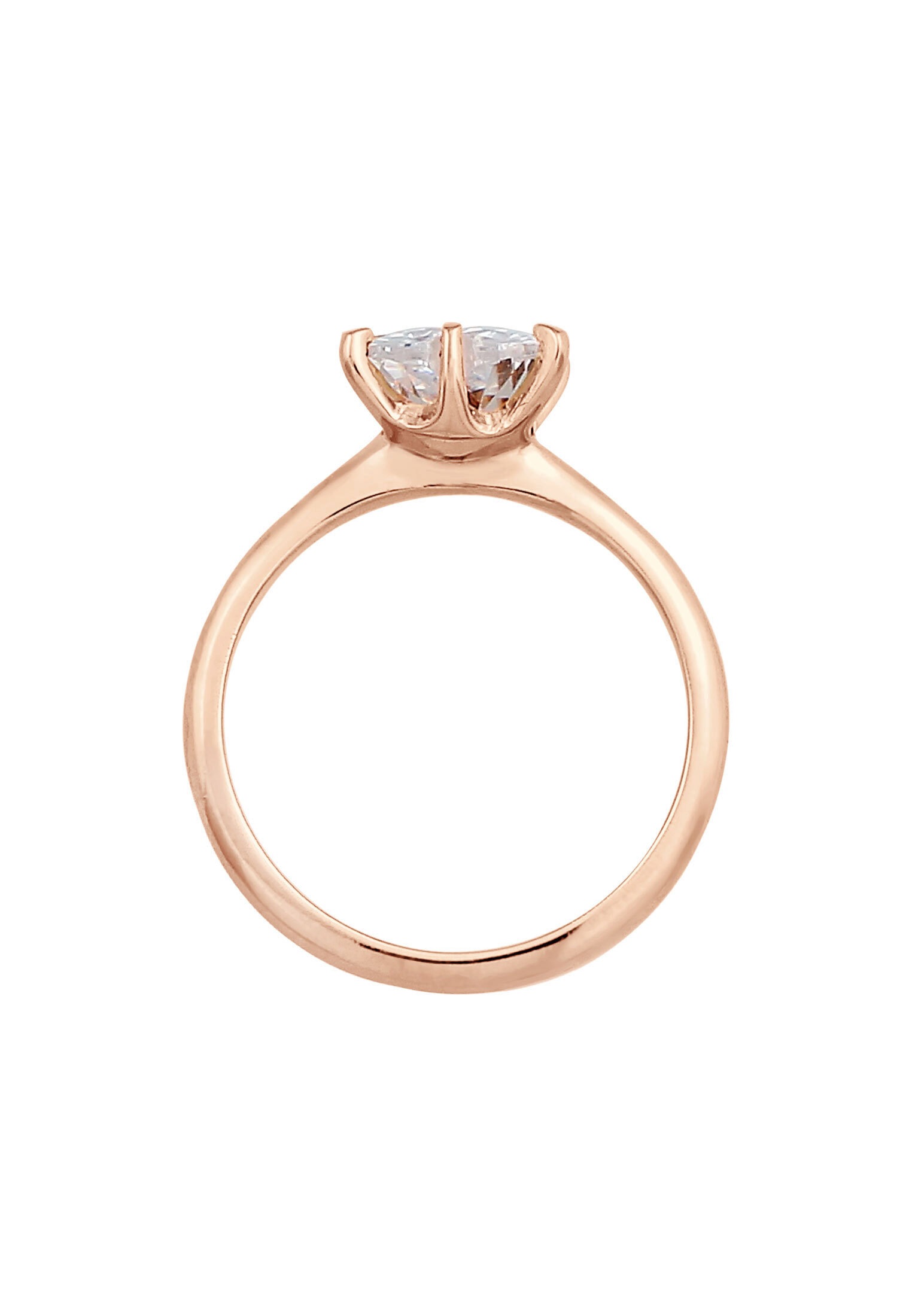Elli Silberring »Ring Herz Zirkonia Verlobungsring Solitär 925 Silber«