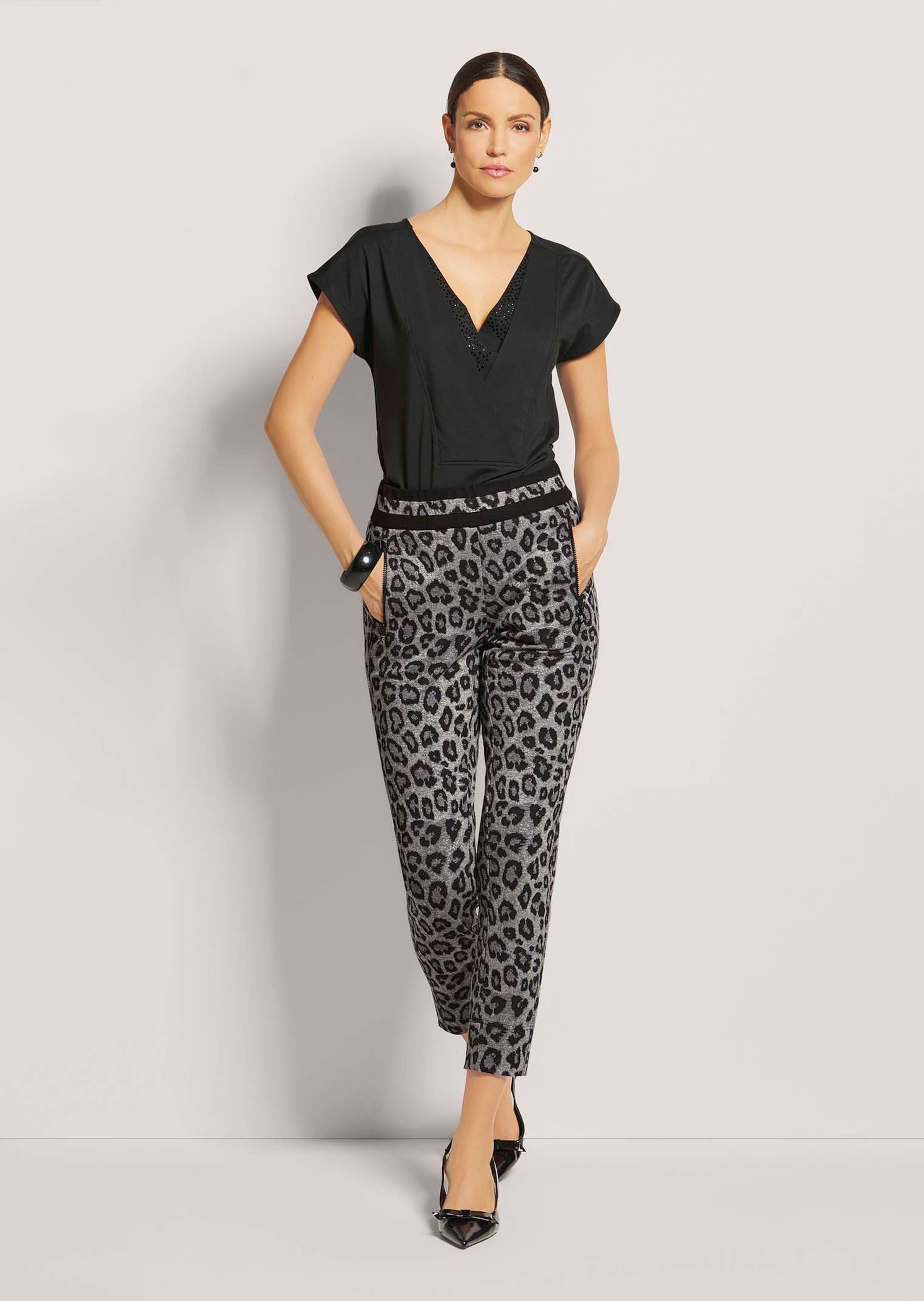MADELEINE Stoffhose »Schlupfhose Leo-Print Jersey-Hose mit Stretch«  Jersey-Schlupfhose