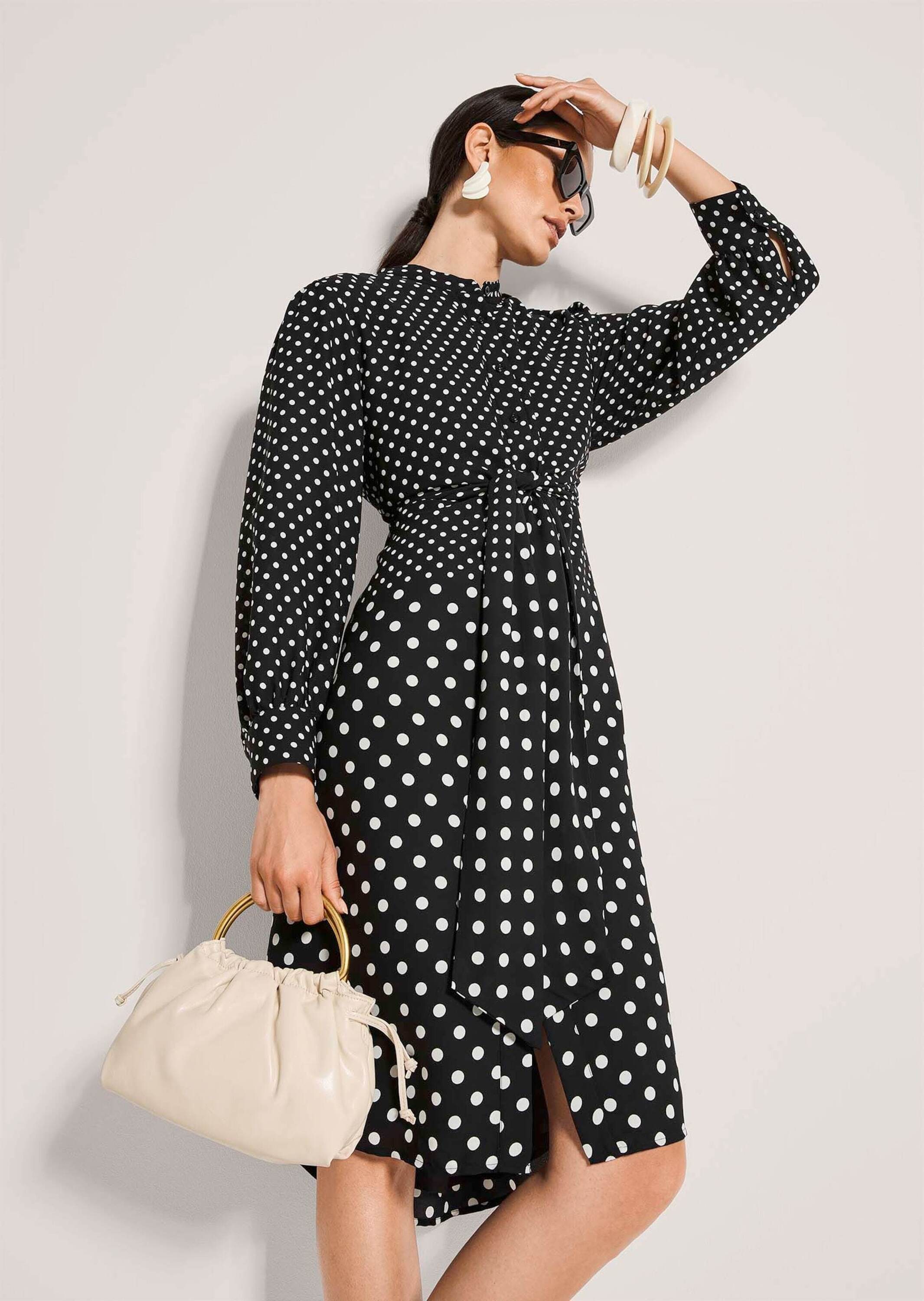 MADELEINE Sommerkleid »Wickelkleid Tupfenkleid mit Wickeloptik« Nahttasche Wickeloptik